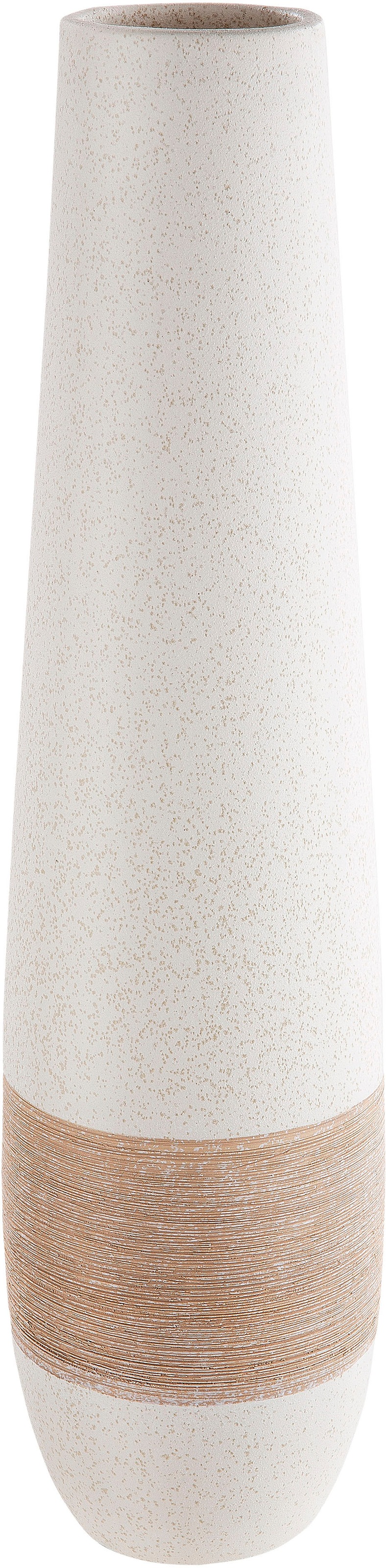 GILDE Bodenvase "Vase "Olbia"" Gesprenkelt-gestreiftes Design, braun-creme, Blumenvase