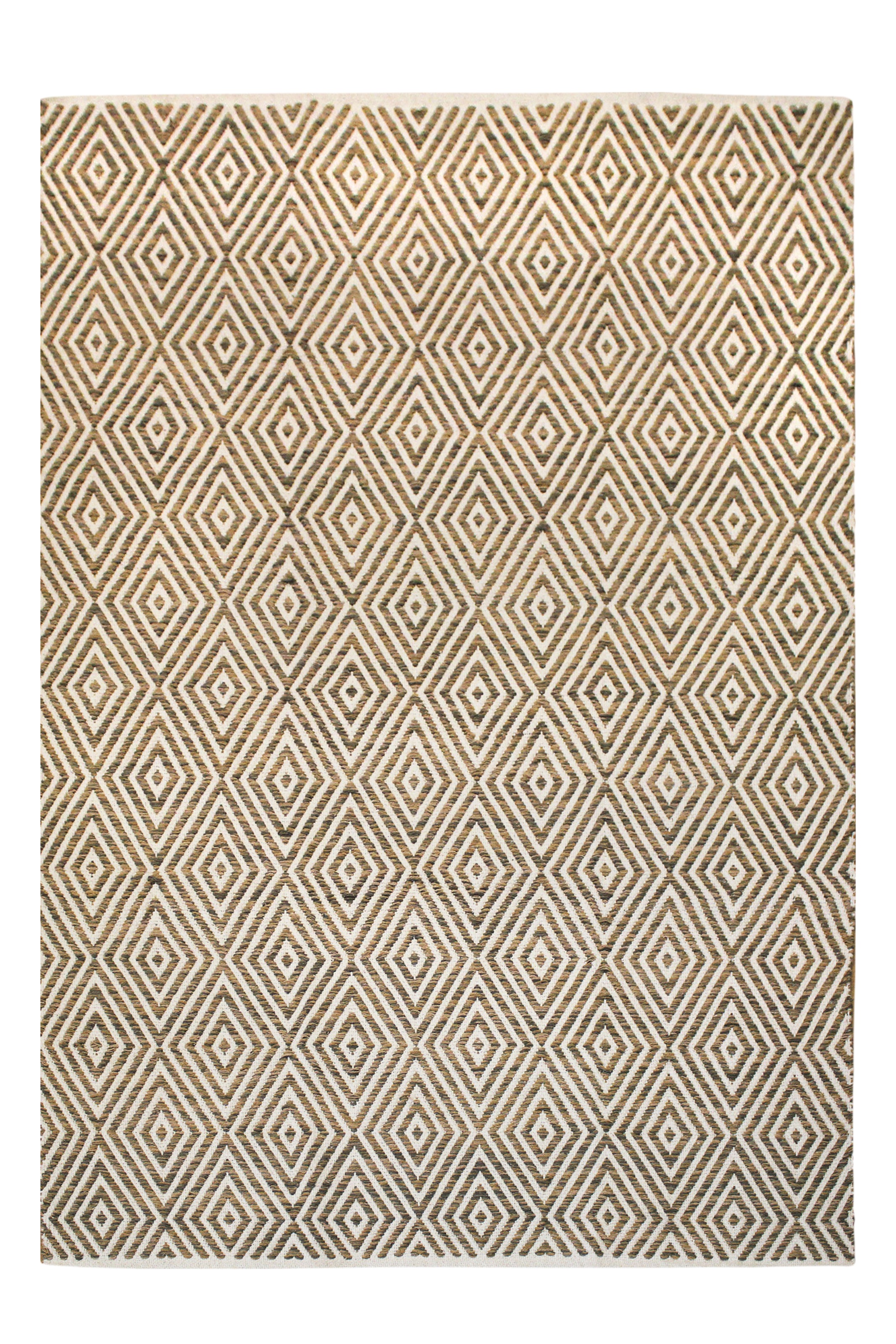 Tapis Géométrique Fait Main "Aperitif" Beige & Marron 160 x 230 cm