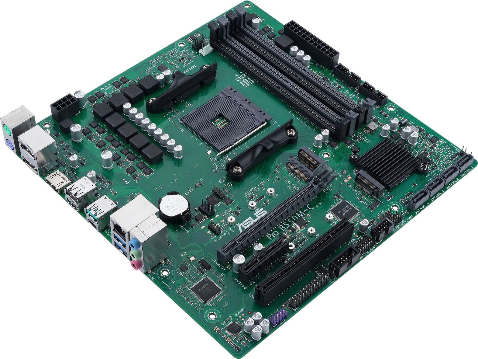 Asus Mainboard »B550M-C/CSM«, B550, Ryzen AM4, Micro-ATX, 2x M.2, PCIe 4.0, 1Gbit/s Ethernet