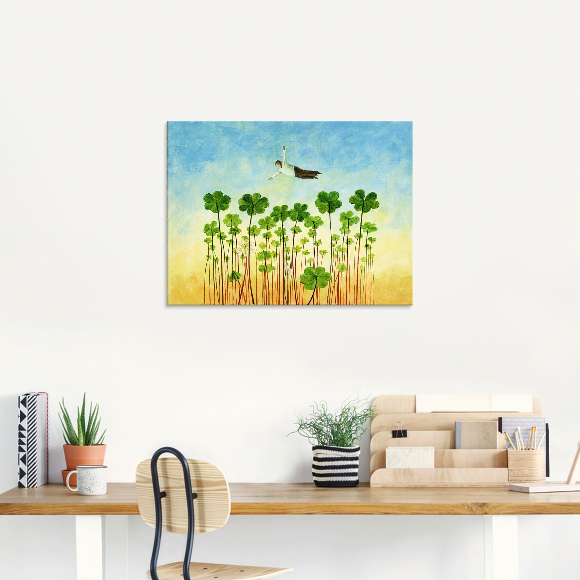 Artland Glasbild »Jemanden über den grünen Klee loben«, Mann, (1 St.), in verschiedenen Grössen