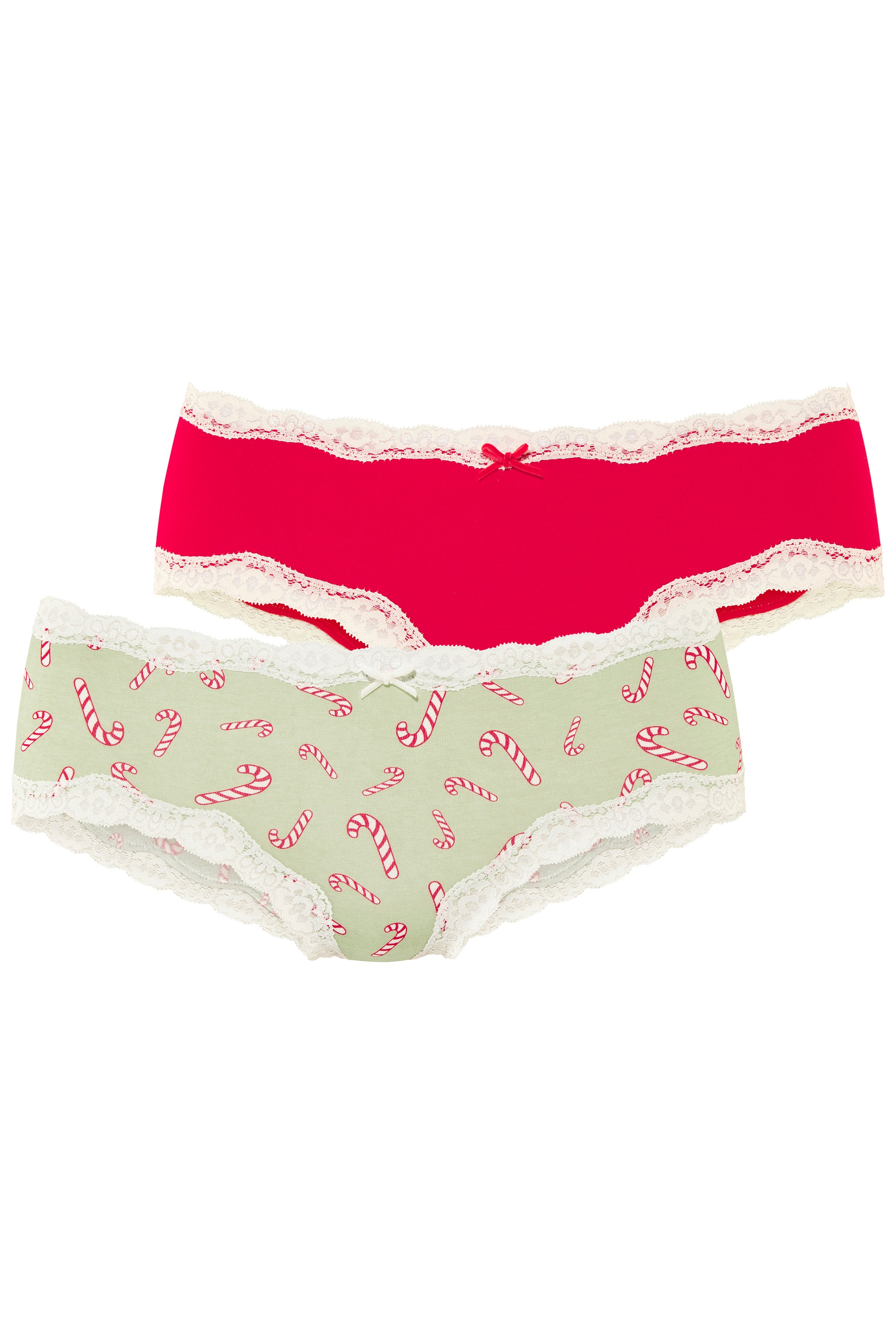 LASCANA Hipster 2er-Pack, mit feiner Spitze und weihnachtlichen Prints