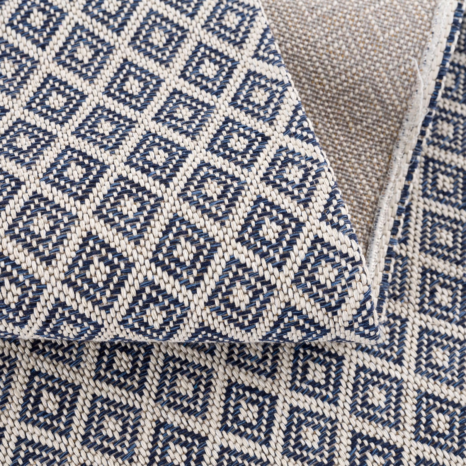 Carpet City Teppich »Cotton«, rechteckig, 5 mm Höhe, Flachgewebe, 100% Baumwolle, Rauten-Optik, Pflegeleicht