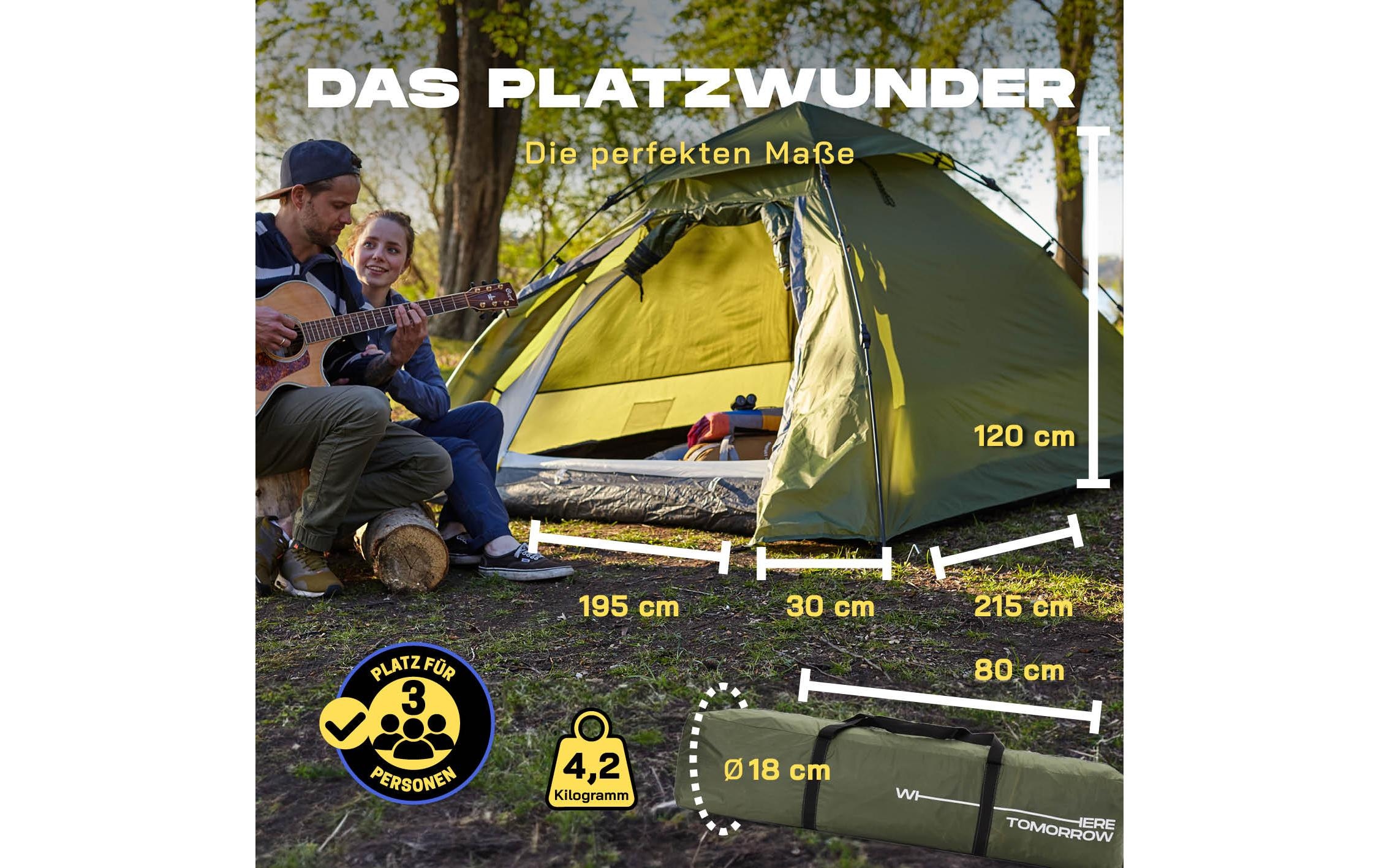 Kuppelzelt »Where tomorrow 3 Personen«, 3 Personen