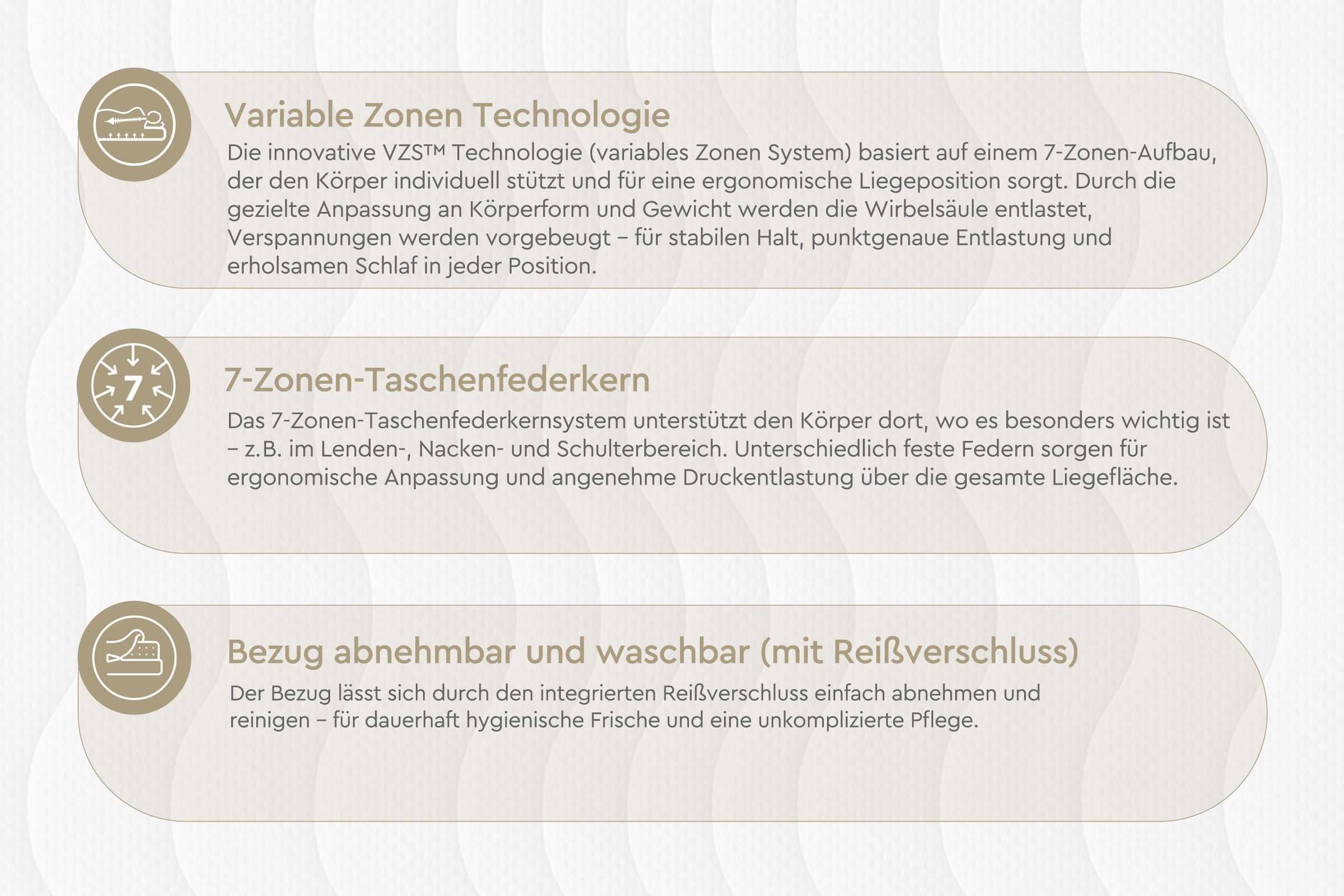 Yatas Bedding Taschenfederkernmatratze »Royal Duo 7, Matratze 90x200, 140x200 cm & weitere Grössen«, 22 cm hoch, Raumgewicht: 28 kg/m³, 403 Federn, (1 St.), H2 / H3, Wendematratze, ergonomisch, atmungsaktiv