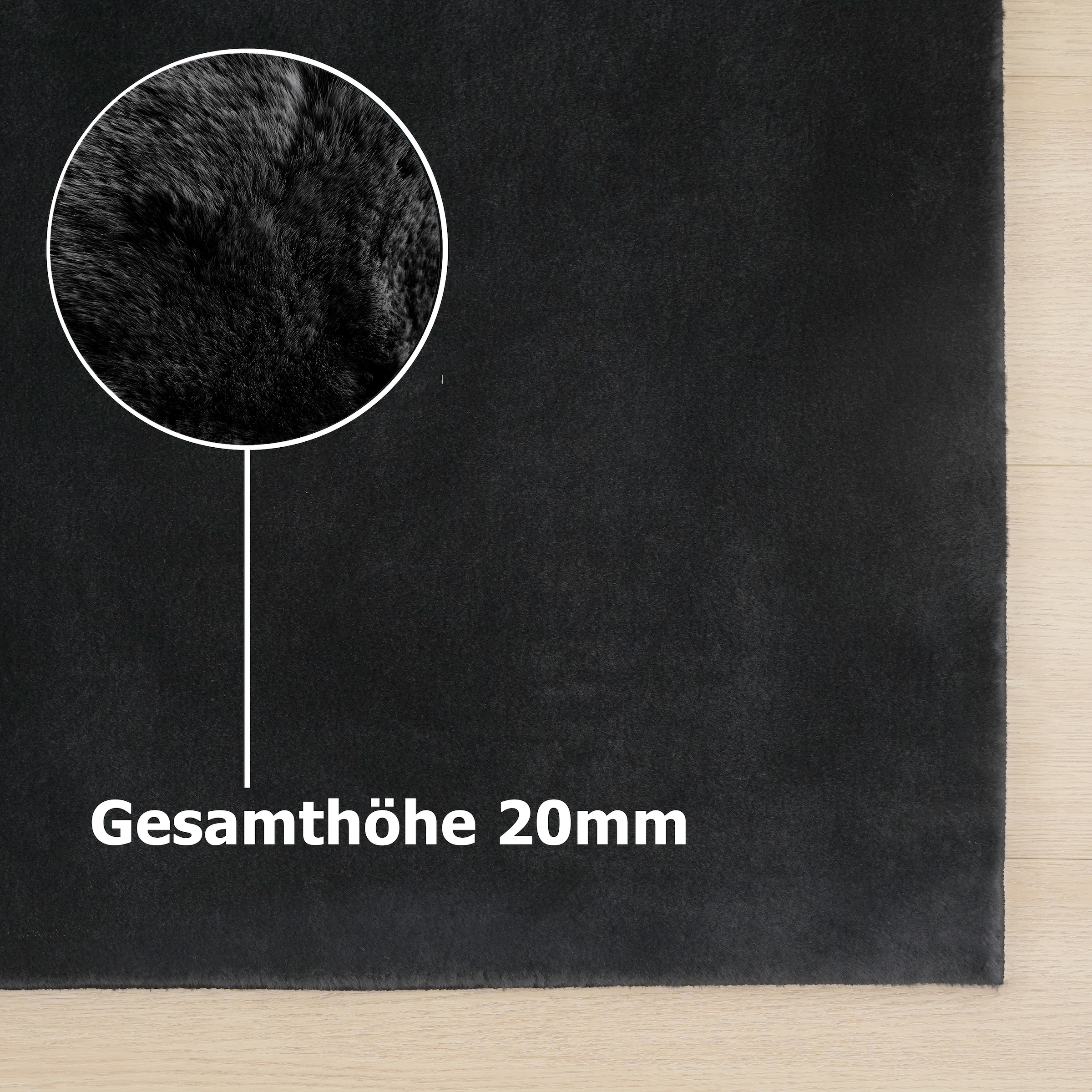 Leonique Fellteppich »Balu«, rechteckig, 20 mm Höhe, Kunstfell in Kaninchenfell Haptik, fussbodenheizungsgeeignet, pflegeleicht, ideale Teppiche für Wohnzimmer, Schlafzimmer, Esszimmer, Arbeitszimmer