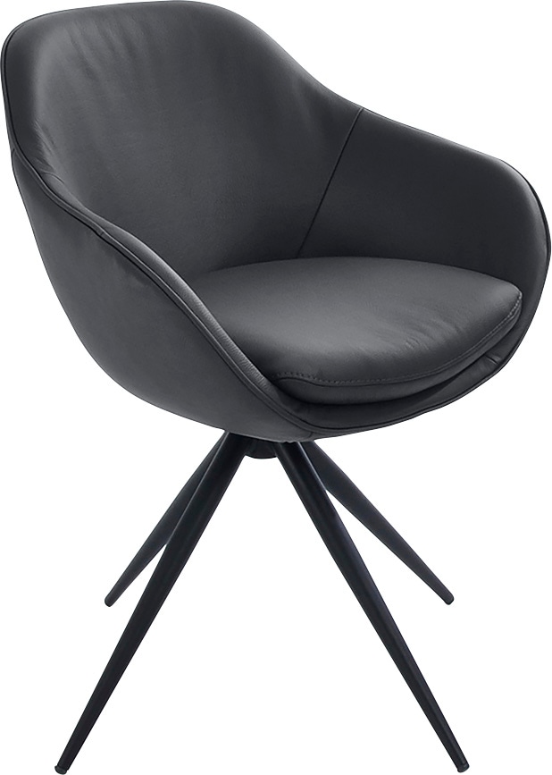 K+W Komfort & Wohnen Drehstuhl "ZOOM" () 4-Fuß Drehstuhl mit Gestell aus Metall schwarz Struktur