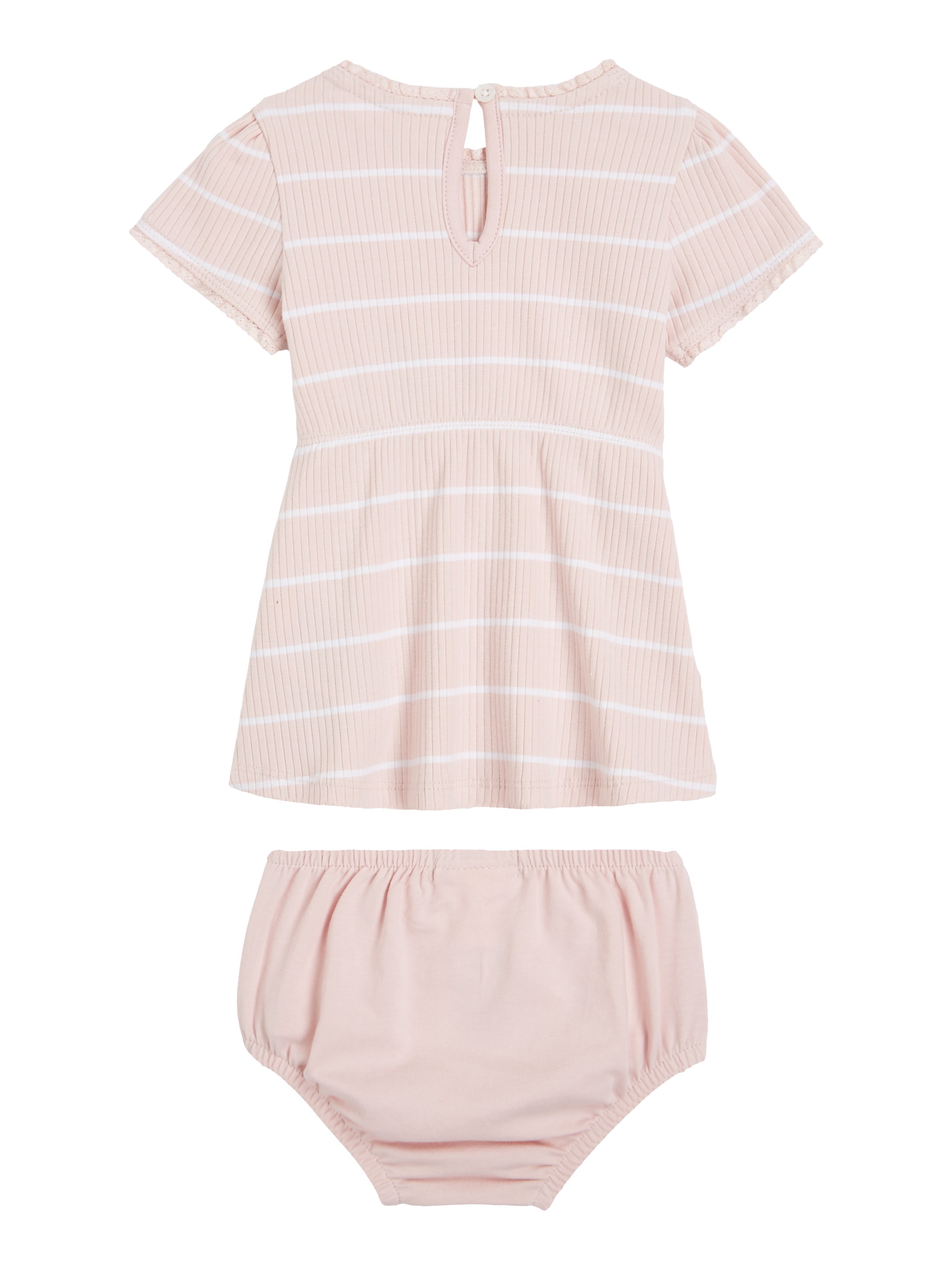 Tommy Hilfiger Minikleid »BABY STRIPED RIB DRESS S/S«, (2 tlg.), Baby bis 2 Jahre