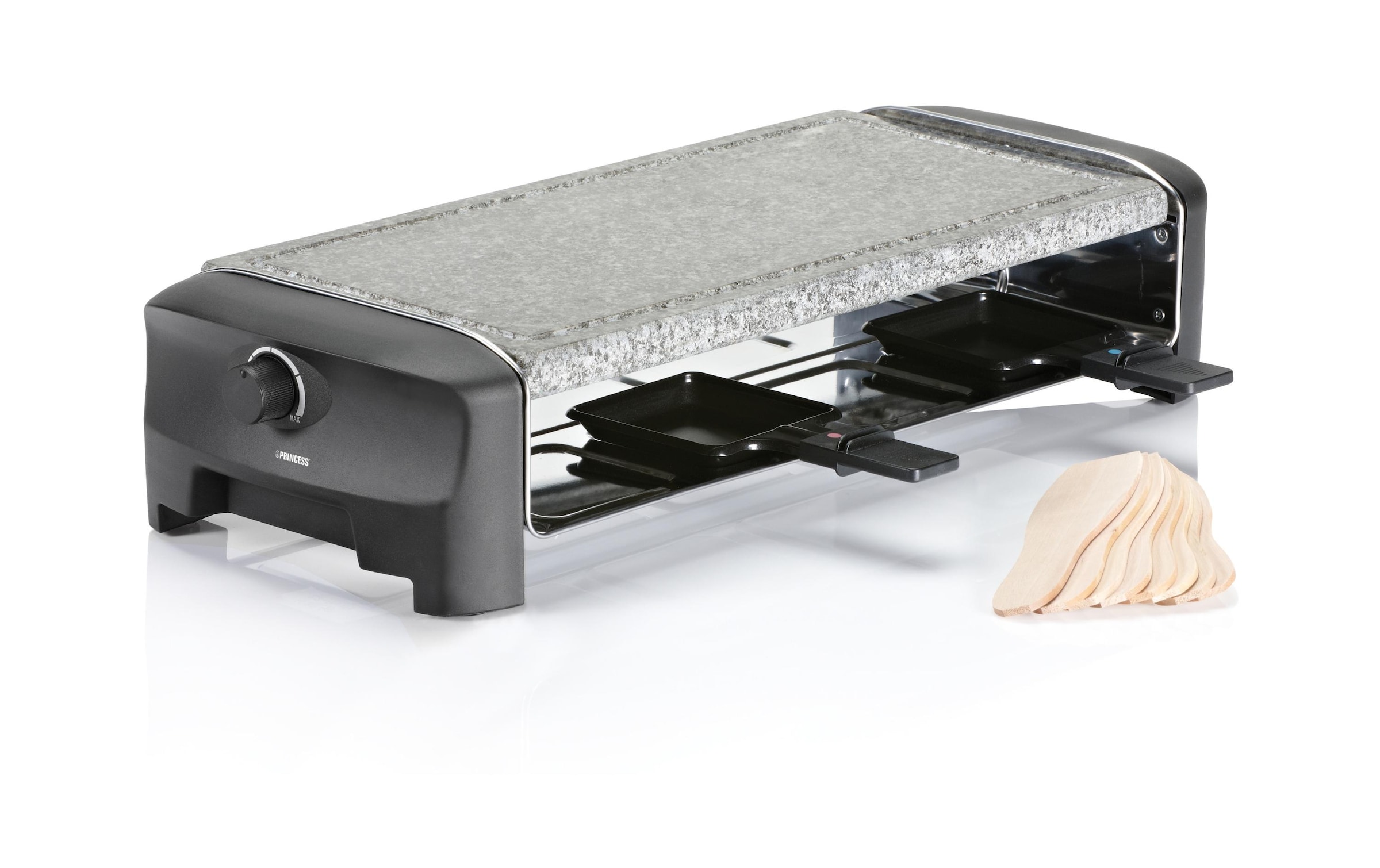 PRINCESS Raclette »Stone Party«, 8 St. Raclettepfännchen, 1300 W