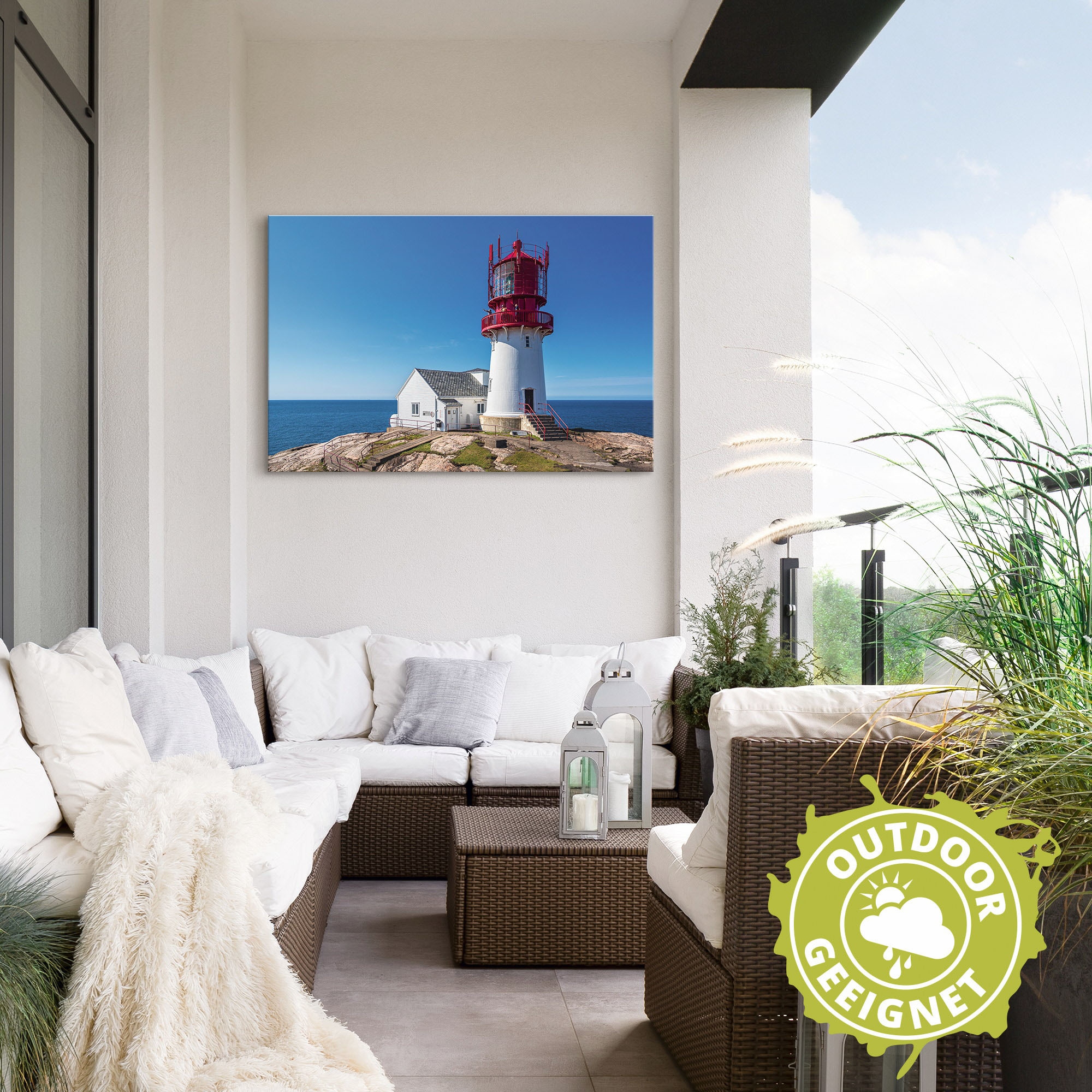 Artland Alu-Dibond-Druck »Der Leuchtturm Lindesnes Fyr in Norwegen«, Gebäude, (1 St.), für Innen- und Aussenbereich geeignet, Outdoorbild