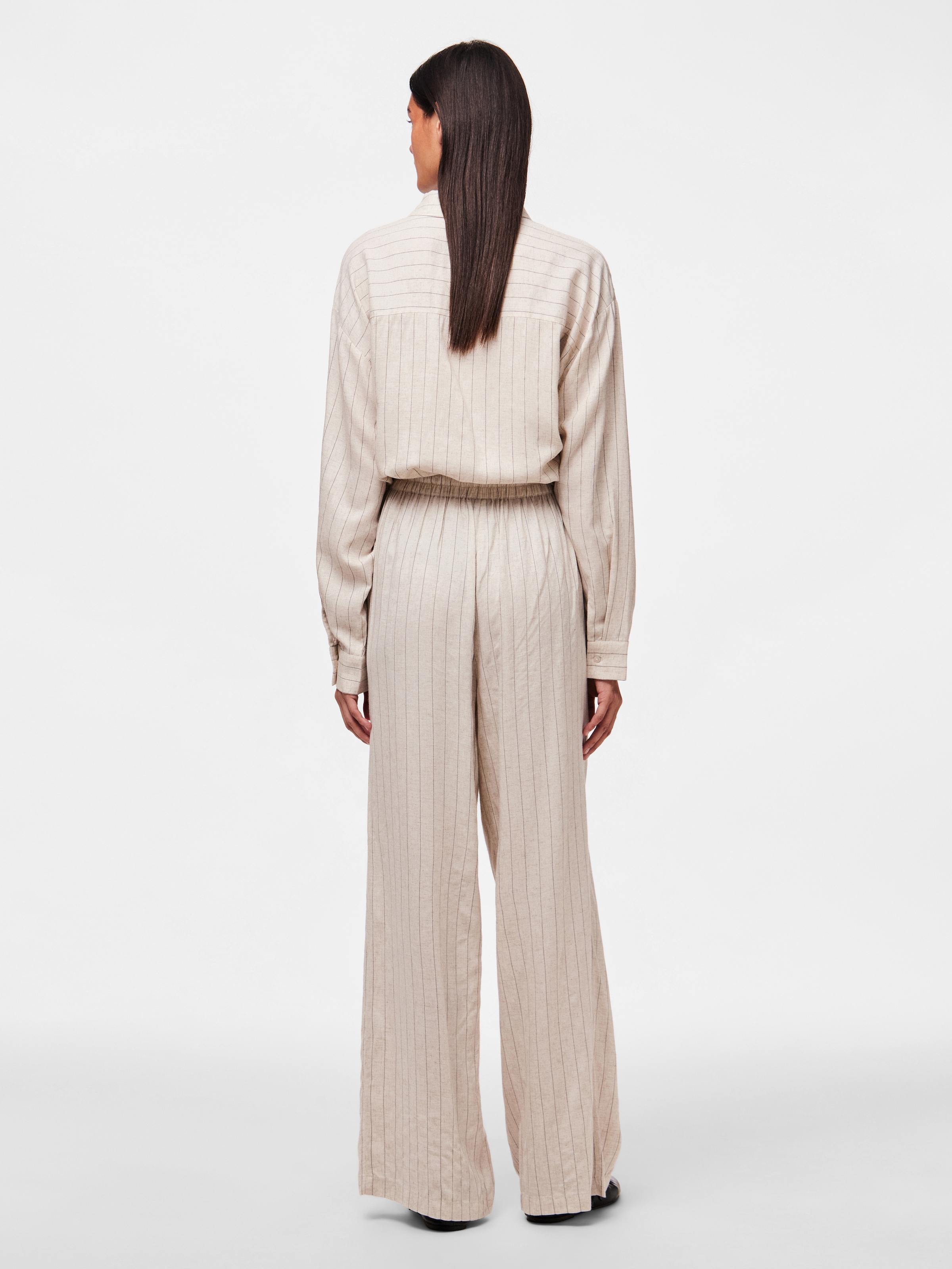 pieces Schlupfhose »PCPIA HW WIDE PANTS WVN NOOS«, Sommerhose, mit Leinen