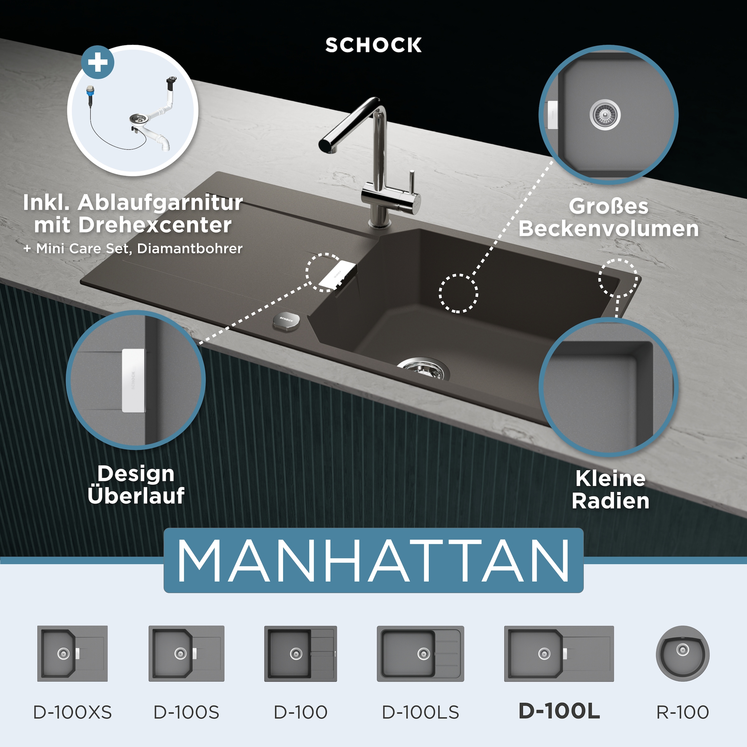 Schock Granitspüle »Manhattan D-100L«