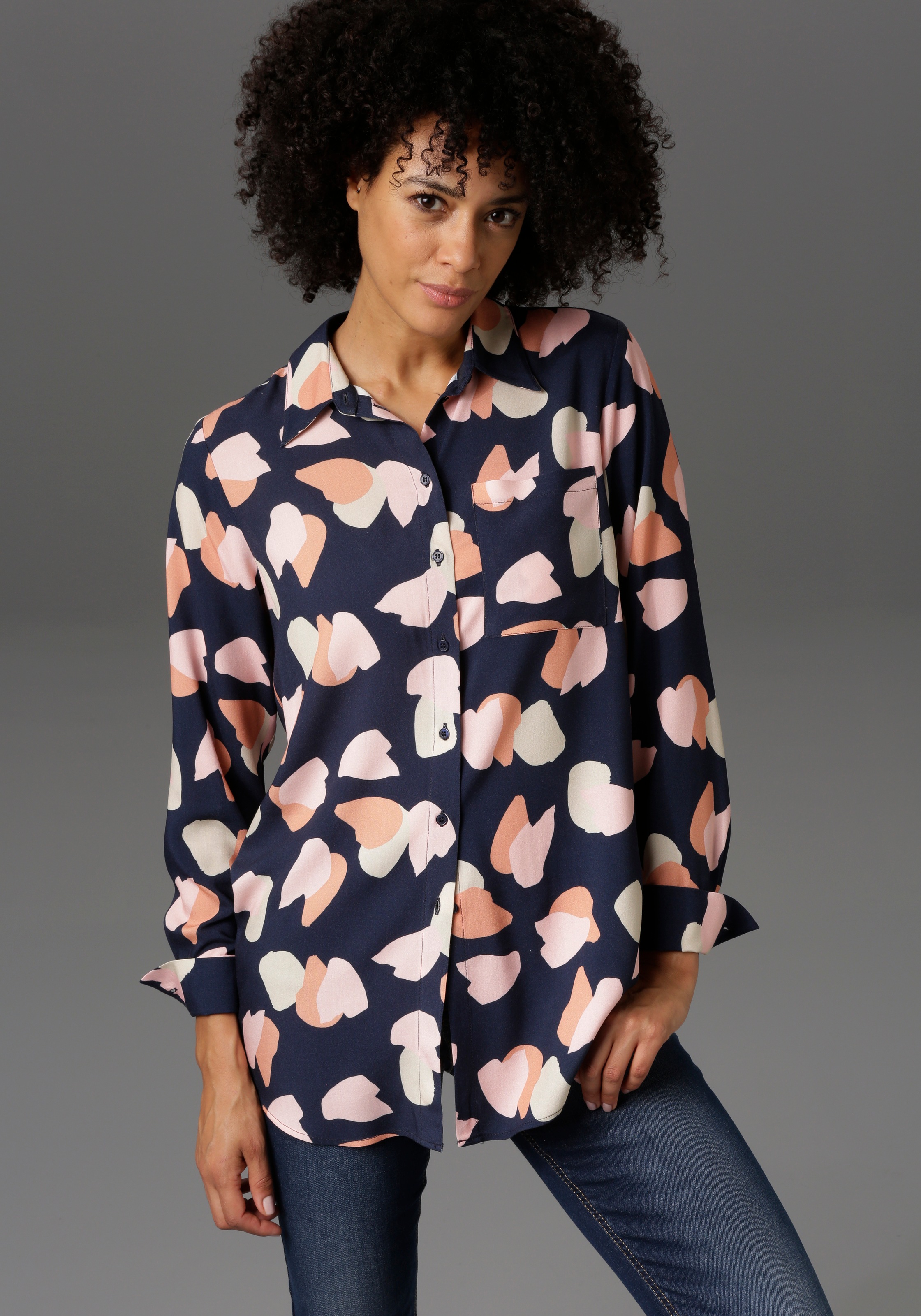 Aniston CASUAL Longbluse, mit graphischem Druck kaufen