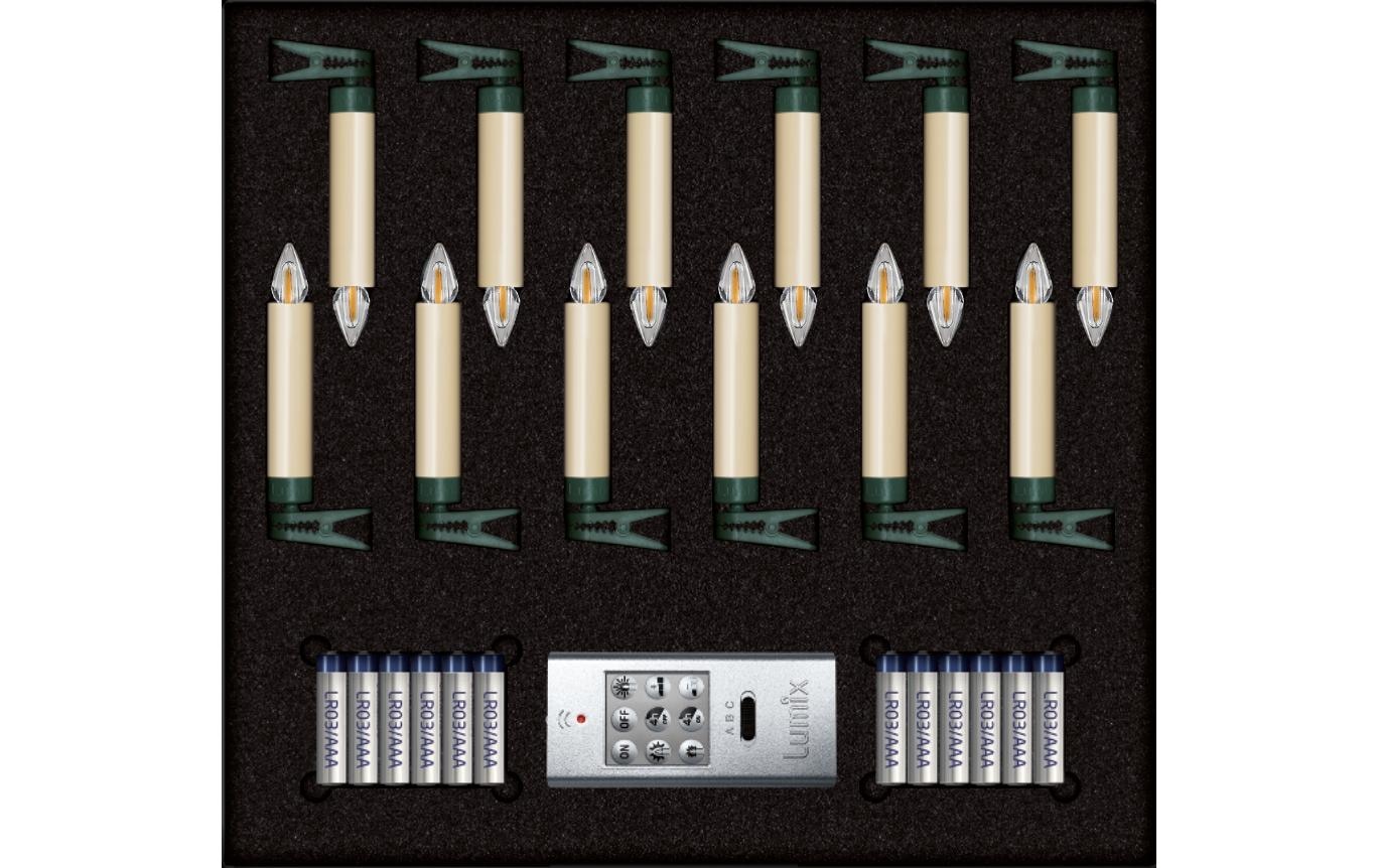 lumix Christbaumkerzen »Baumkerze Superlight Flam«, 12 St.-flammig