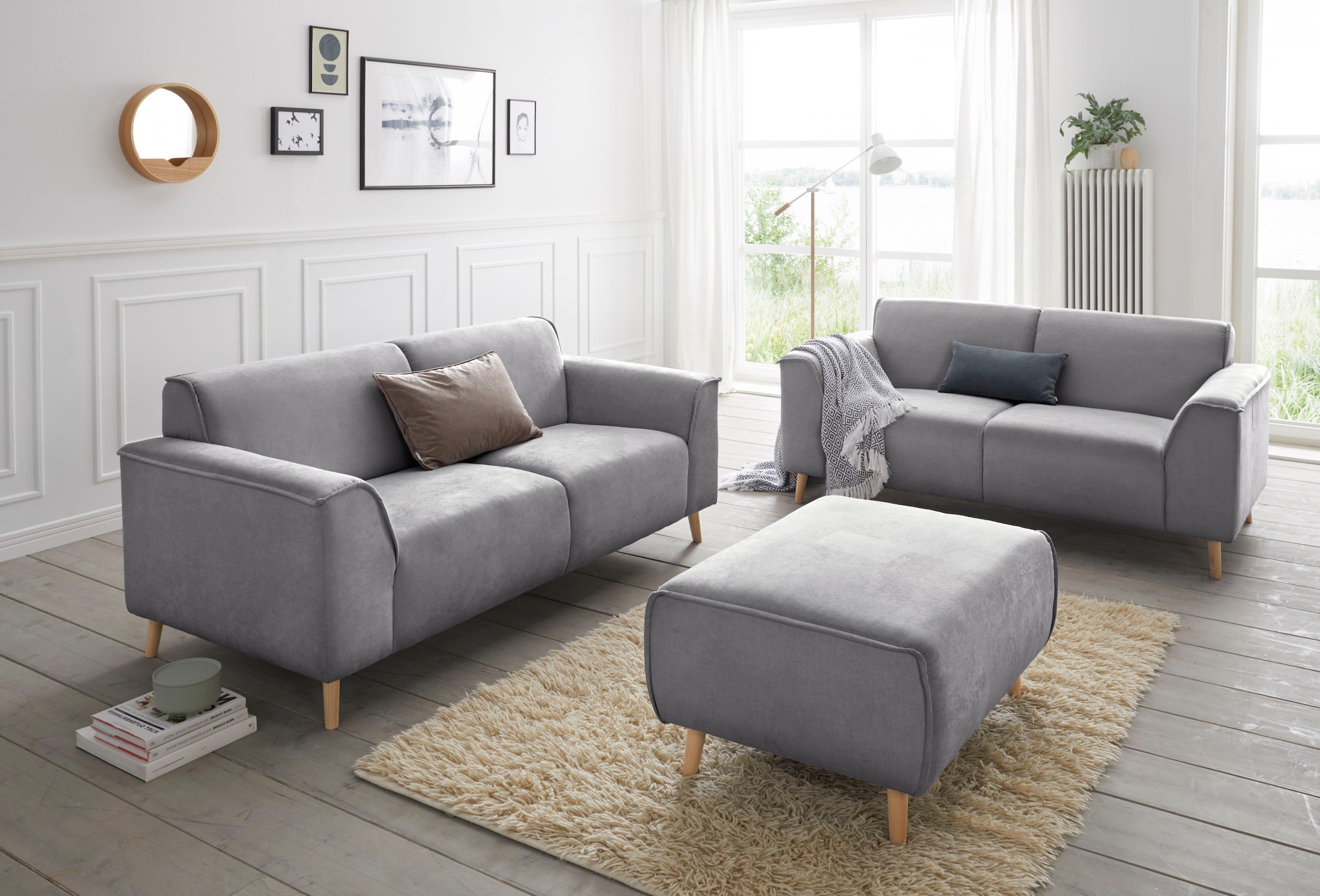 andas 2,5-Sitzer »Janek Scandic Design, elegant und zeitlos«, mit Federkern und Keder in scandinavischem Design