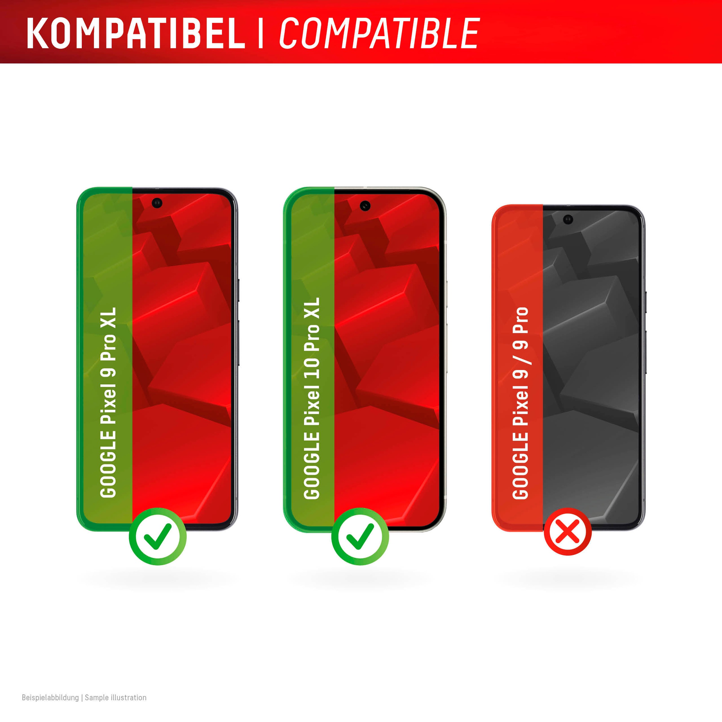 Displex Displayschutzglas »Real Glass Screen Protection«, für Google Pixel 10 Pro XL-Google Pixel 9 Pro, Displayschutzfolie, Schutzfolie, Bildschirmschutz, kratz- & stossfest
