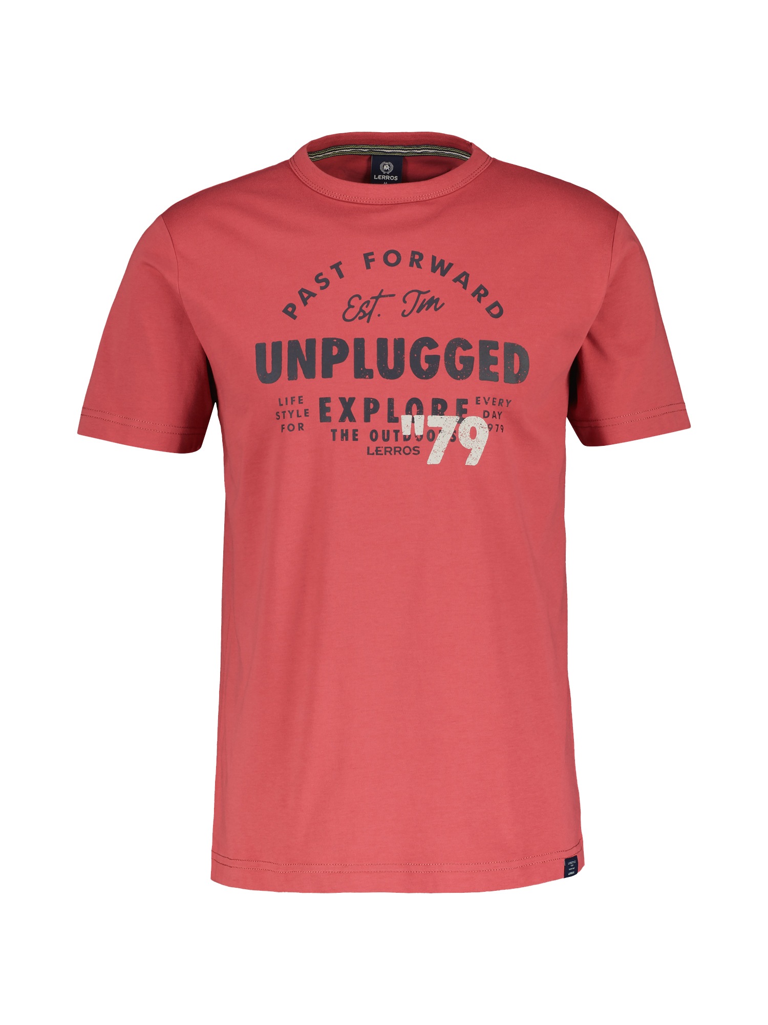 LERROS T-Shirt »LERROS Unifarbenes T-Shirt mit Print«
