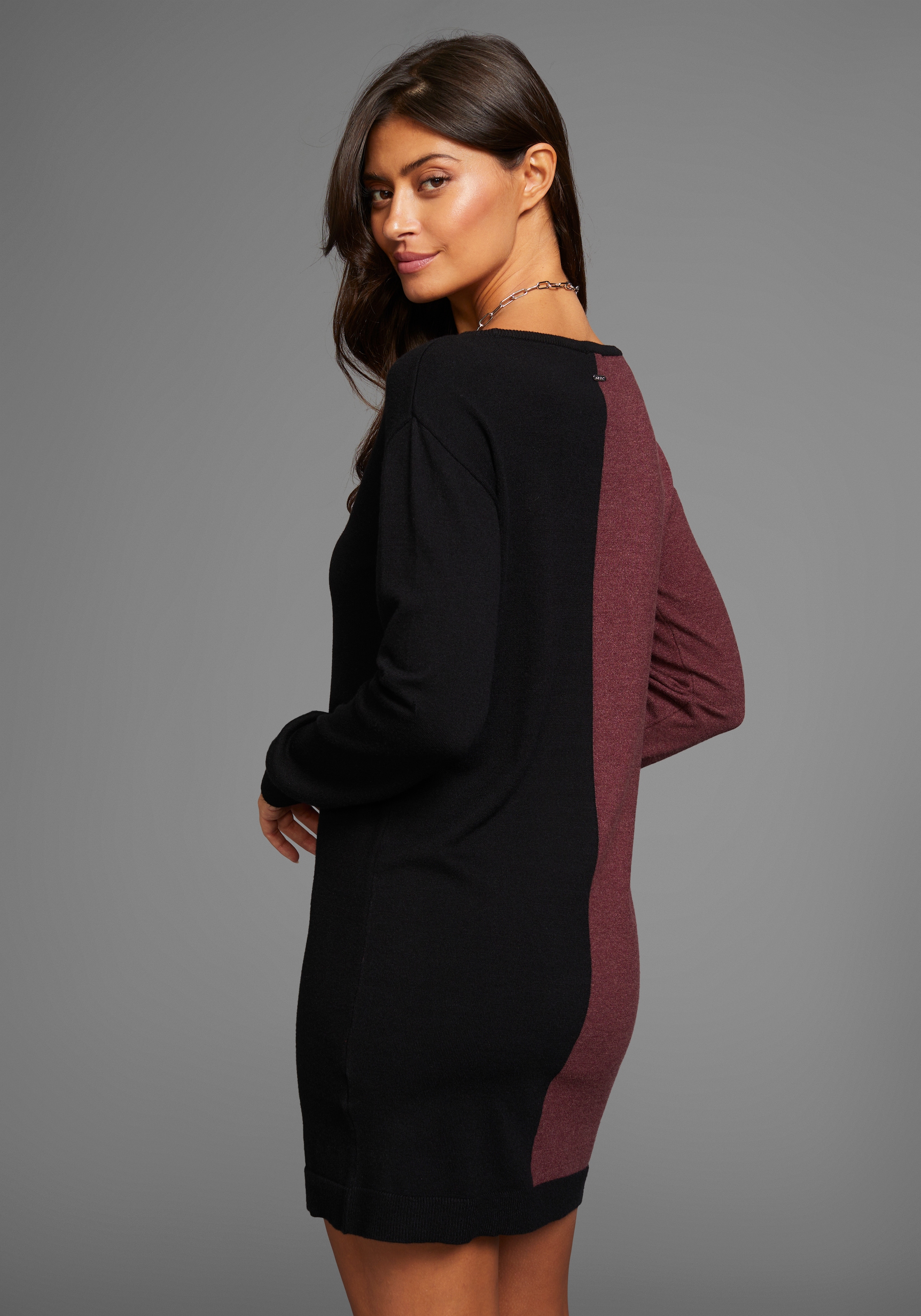 Laura Scott Strickkleid, mit zweifarbigem Design