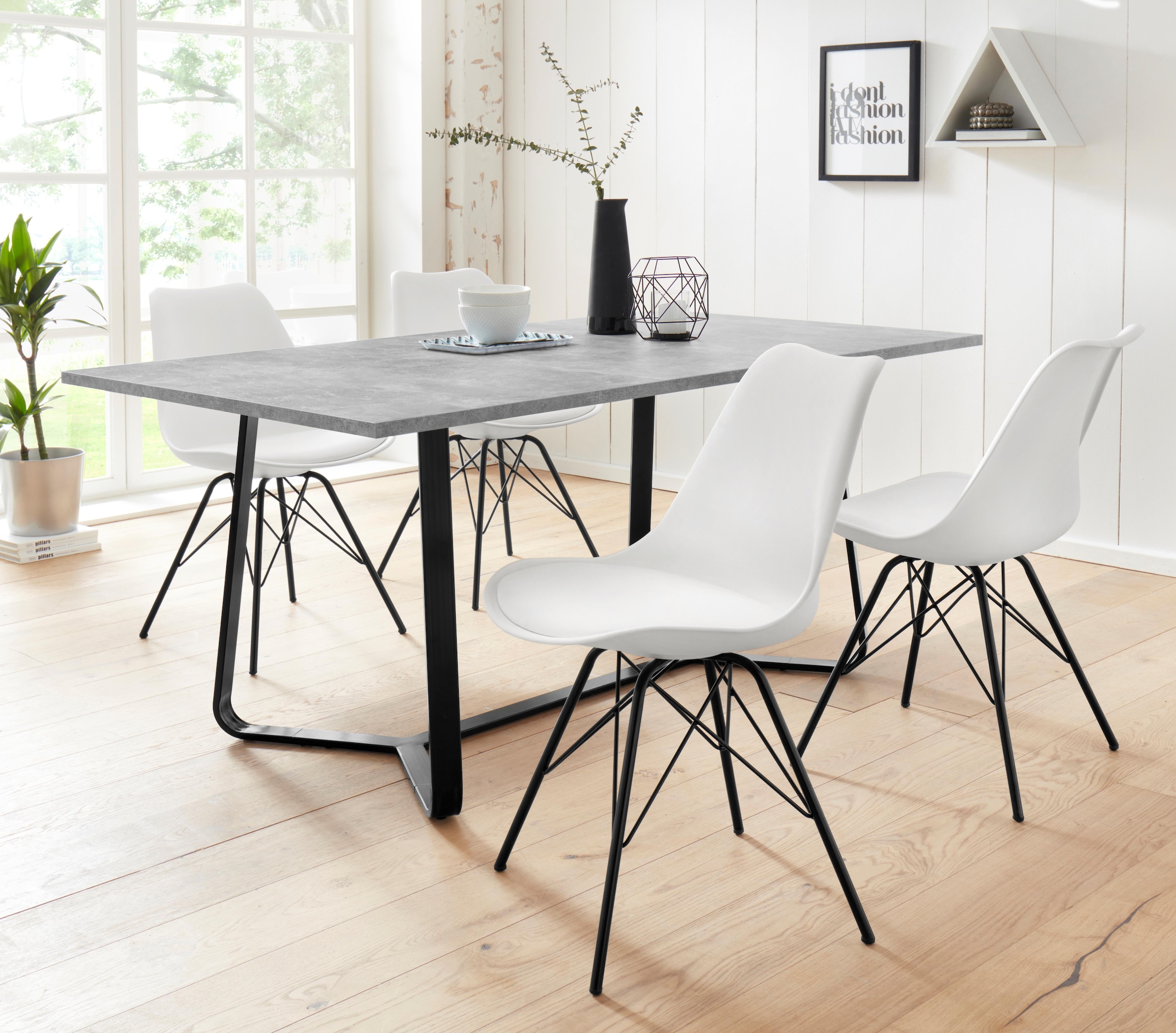 Homexperts 4-Fussstuhl »Ursel 01«, (Set), 2 St., Kunstleder, Sitzschale mit Sitzkissen in Kunstleder