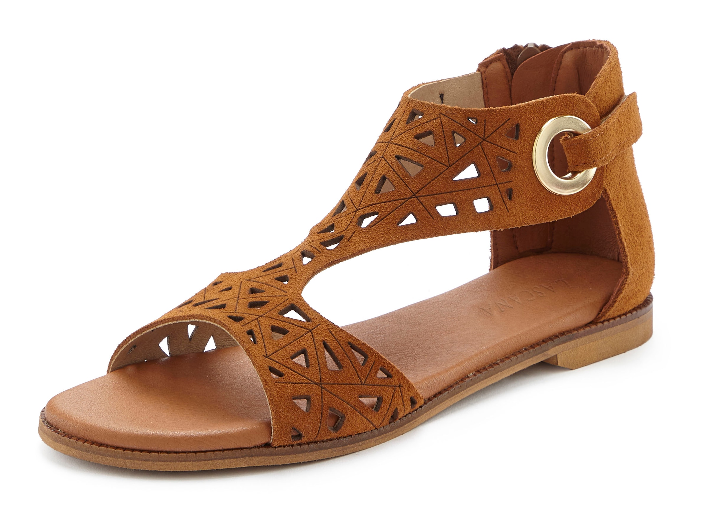 LASCANA Sandale, Sandalette, Sommerschuh aus hochwertigem Leder mit Cut-Outs