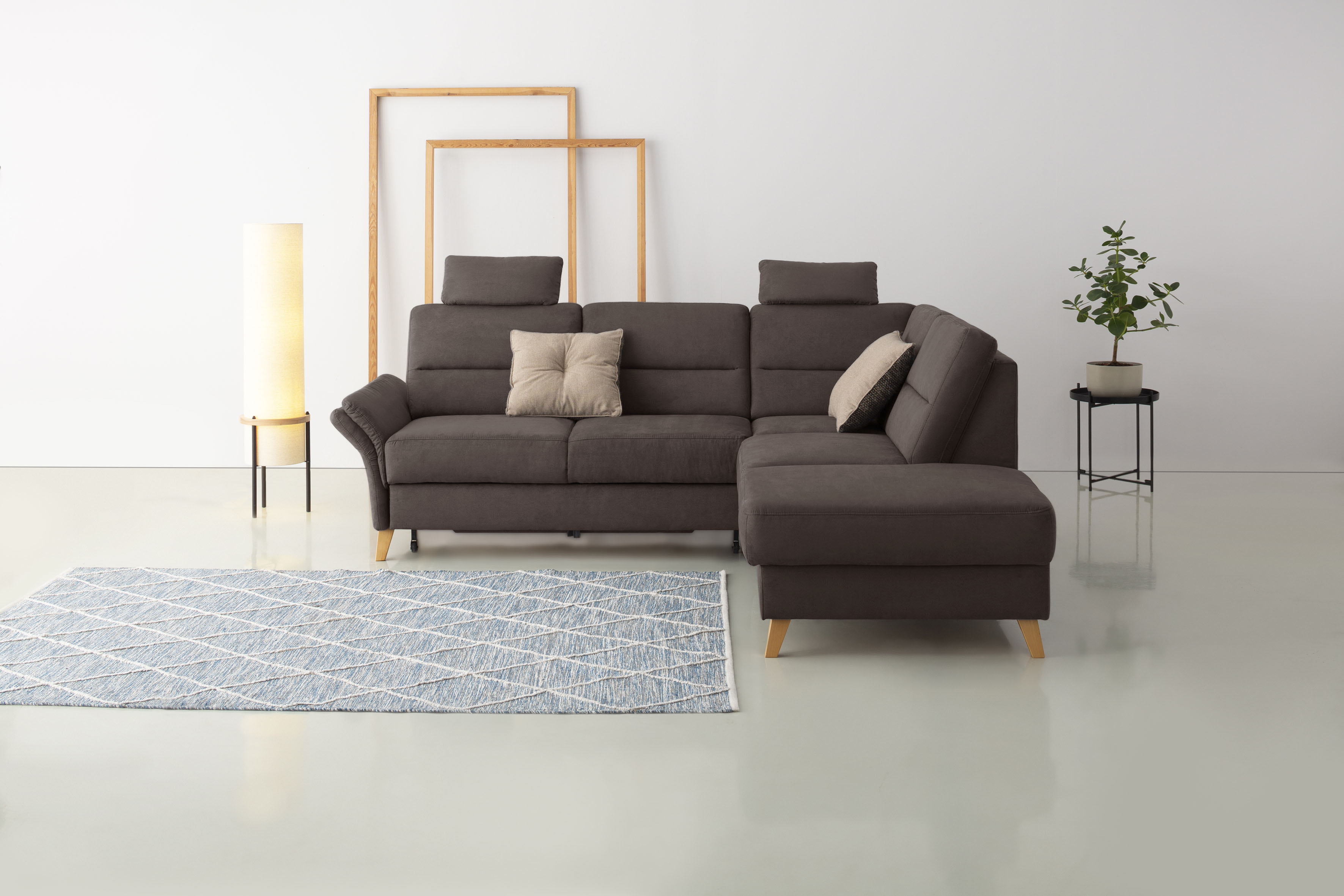 Home affaire Ecksofa "Westerland L-Form" Federkern-Polsterung, wahlweise mit Bettfunktion, Bettkasten