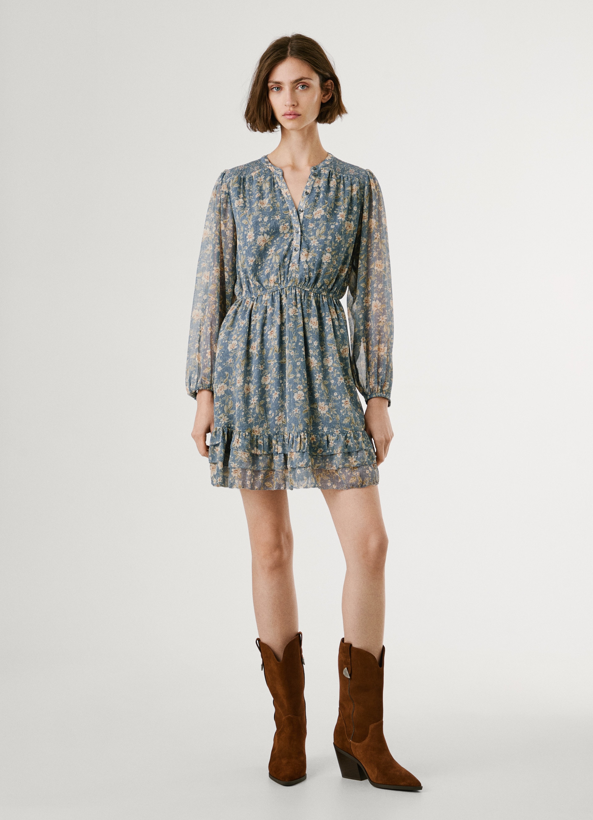 Pepe Jeans Blusenkleid »LONDYN DRESS«, tailliert, mit elastischem Bündchen
