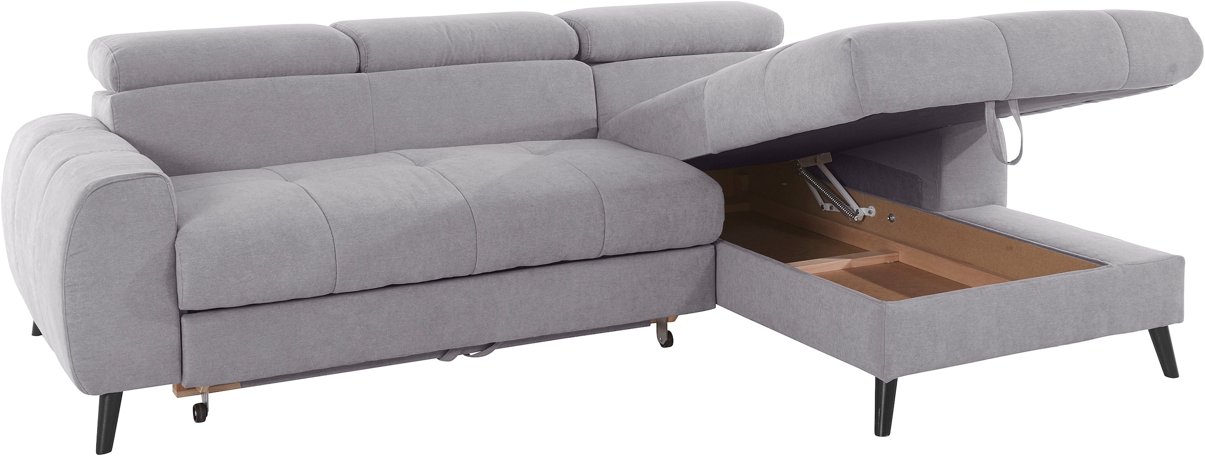 COTTA Ecksofa »Mia L-Form«, 3-tlg.-Kissen-Set, Recamiere, wahlweise mit oder ohne RGB-Beleuchtung