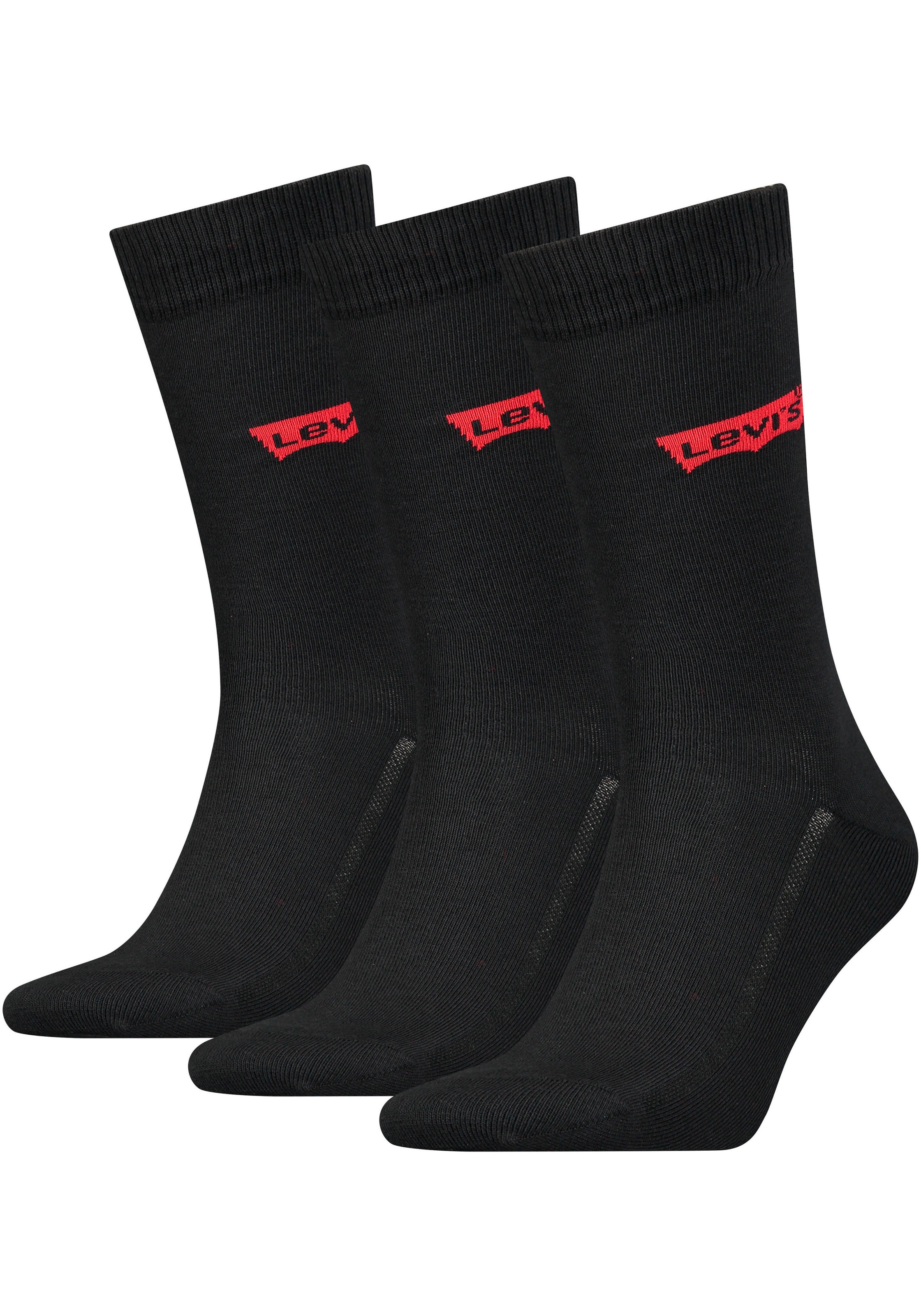 Levi's® Socken »LEVIS REGULAR CUT BW LOGO RECYCL CO 3P«, (Packung, 3 Paar, 2er Pack), mit breitem Logobund