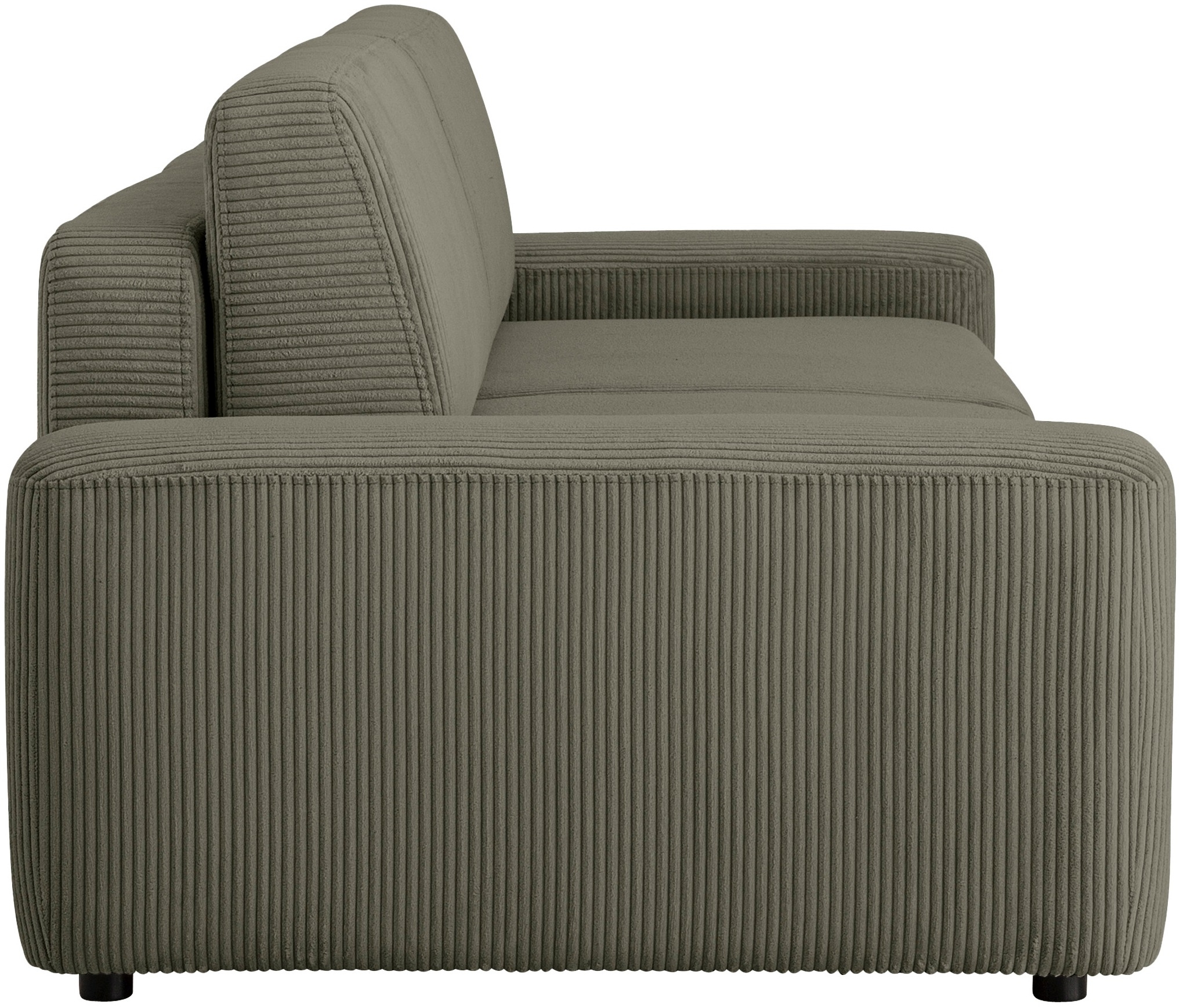 INOSIGN 3-Sitzer »TORGE (257cm), Sofa,Schlafsofa in Cord, Samtvelours, Struktur fein«, rundes Design, Schlaffunktion u. Bettkasten, Liegefläche: 135/200 cm