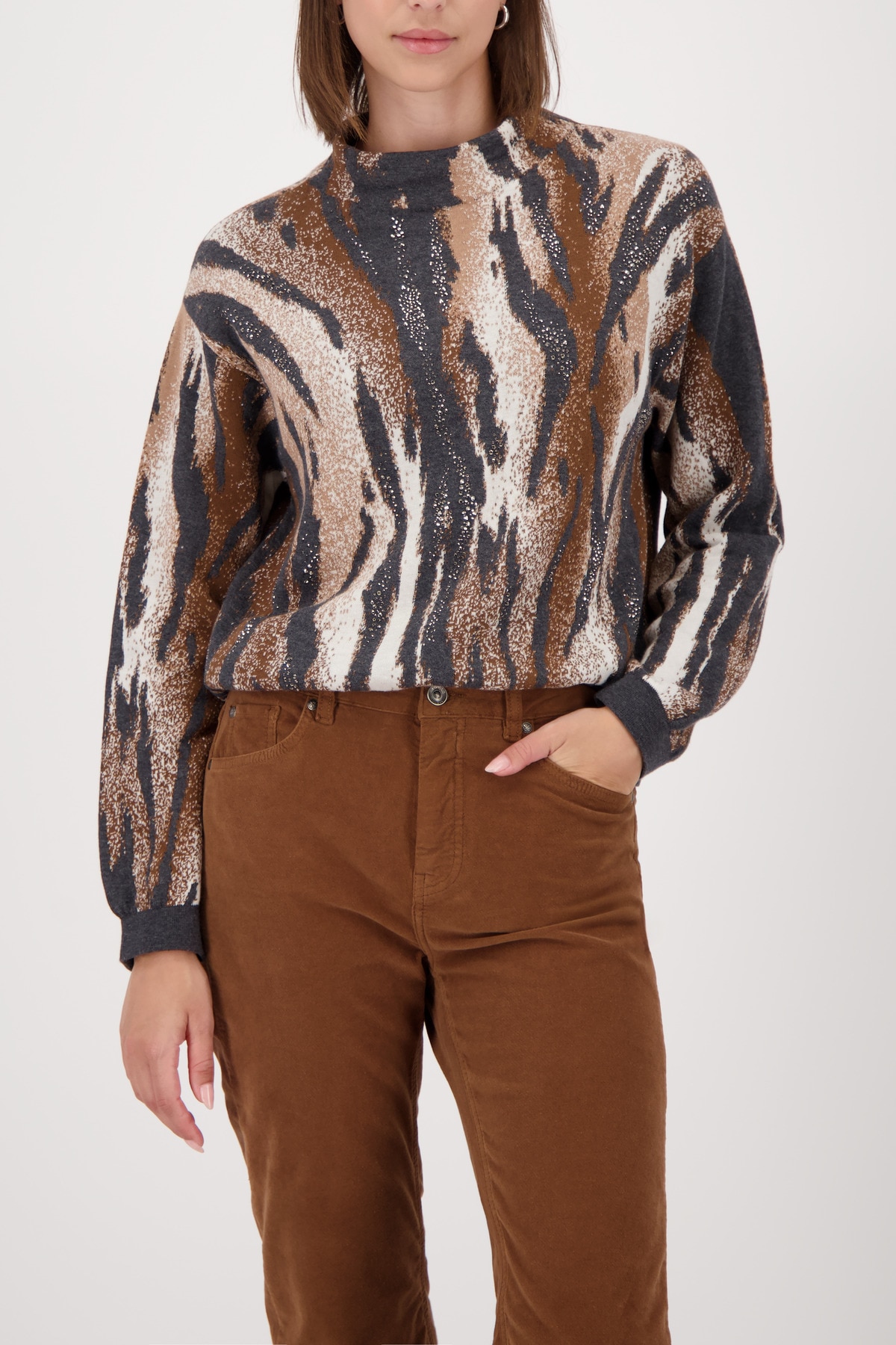 Monari Strickpullover Regular fit mit Rundhalsausschnitt