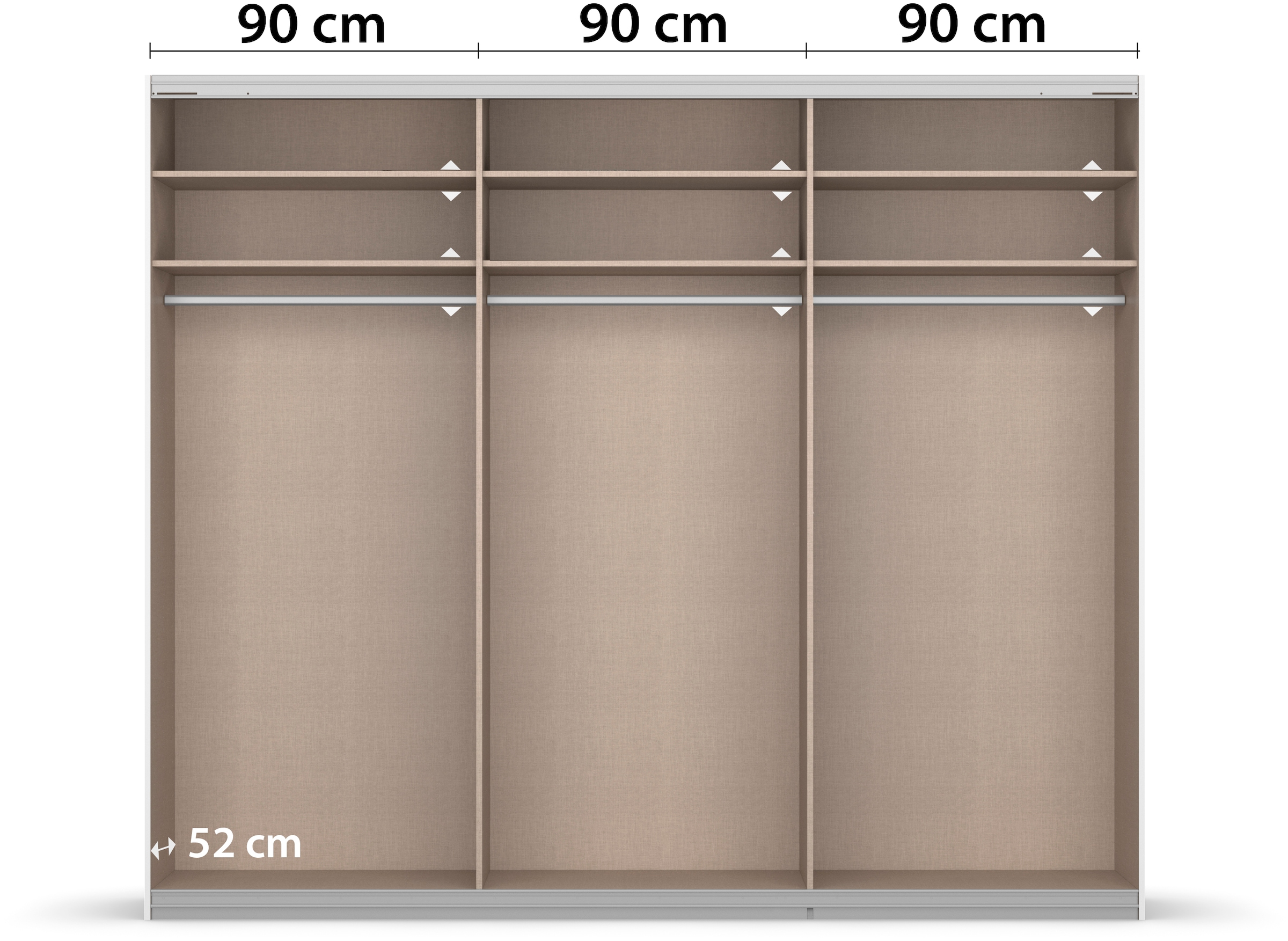 rauch Schwebetürenschrank »Kleiderschrank Schrank Garderobe KULMBACH«, in 2 Höhen erhältlich, mit Metallgriffleisten MADE IN GERMANY