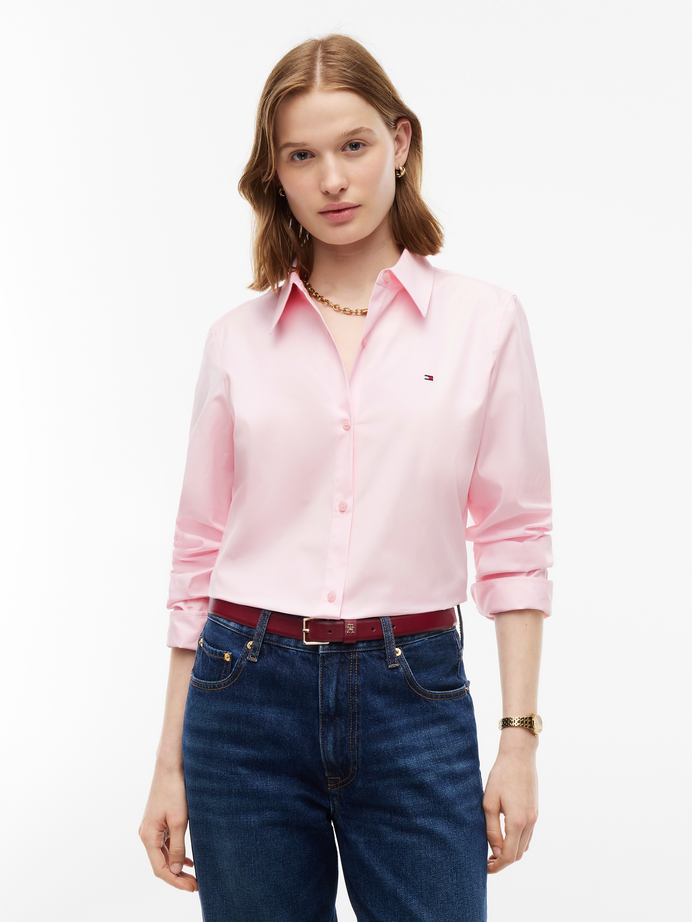 Tommy Hilfiger Hemdbluse "SUMMER POPLIN REGULAR SHIRT" Baumwolle, regular fit, auch in grossen Grössen