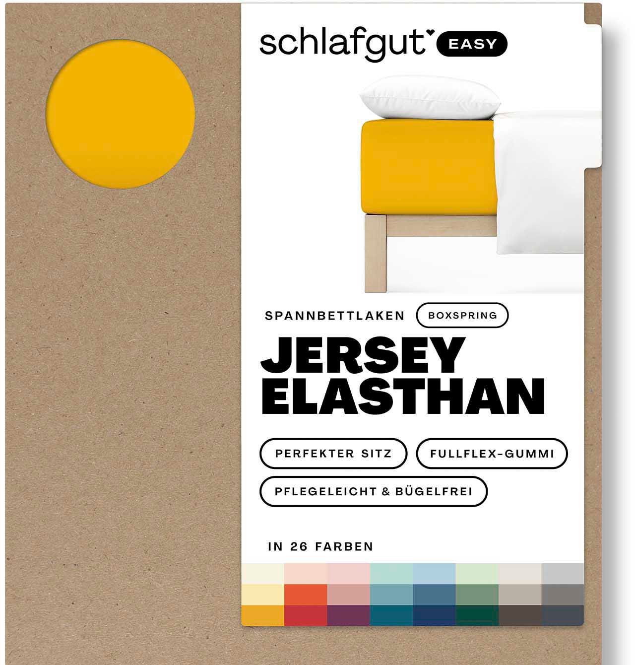 Schlafgut Spannbettlaken »EASY Jersey Elasthan Boxspring«, MADE IN GREEN by OEKO-TEX®