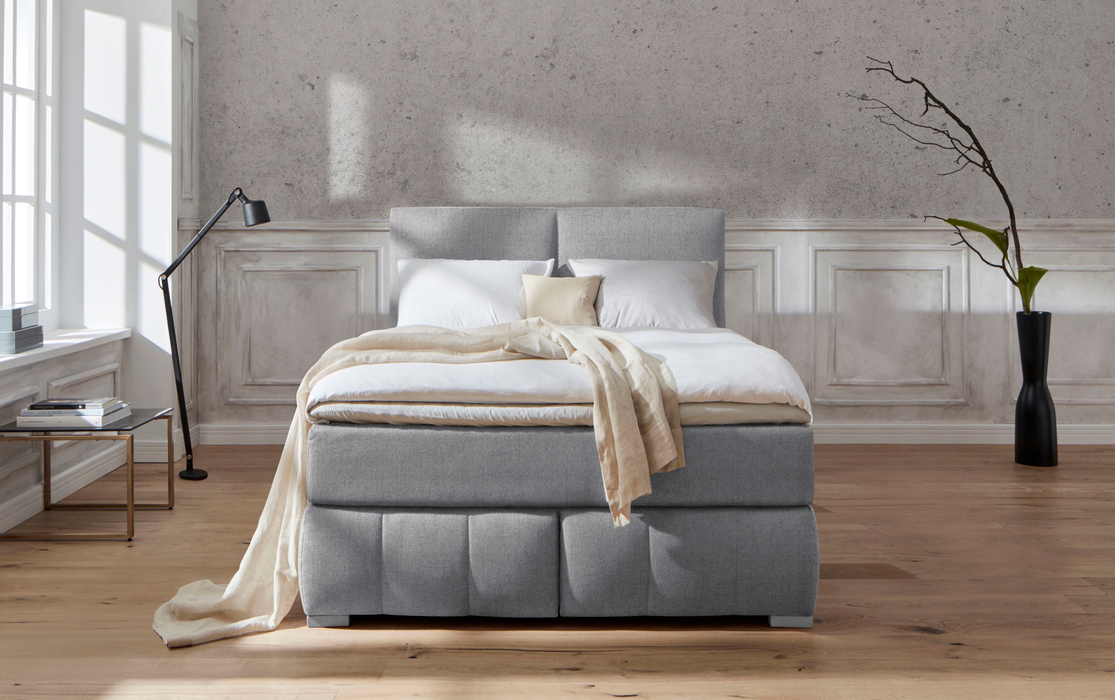 Home affaire Boxspringbett "Wehma" inkl. Topper in 3 verschiedenen Matratzen, auch in Samtstoff