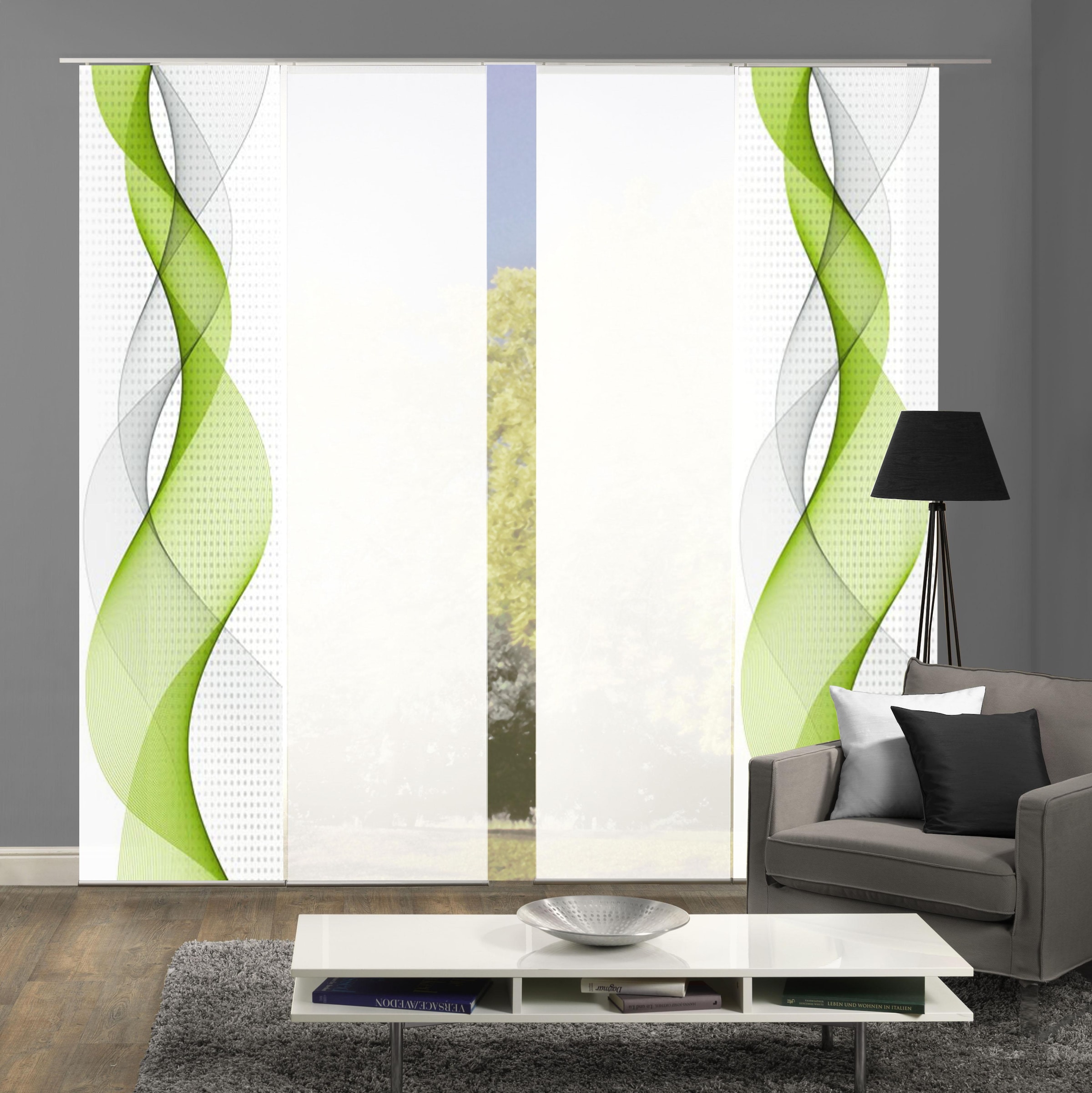 HOME WOHNIDEEN Schiebegardine »OPALIA 4ER SET« Paneelwagen 4 Stk. tlg. HxB: 245x60