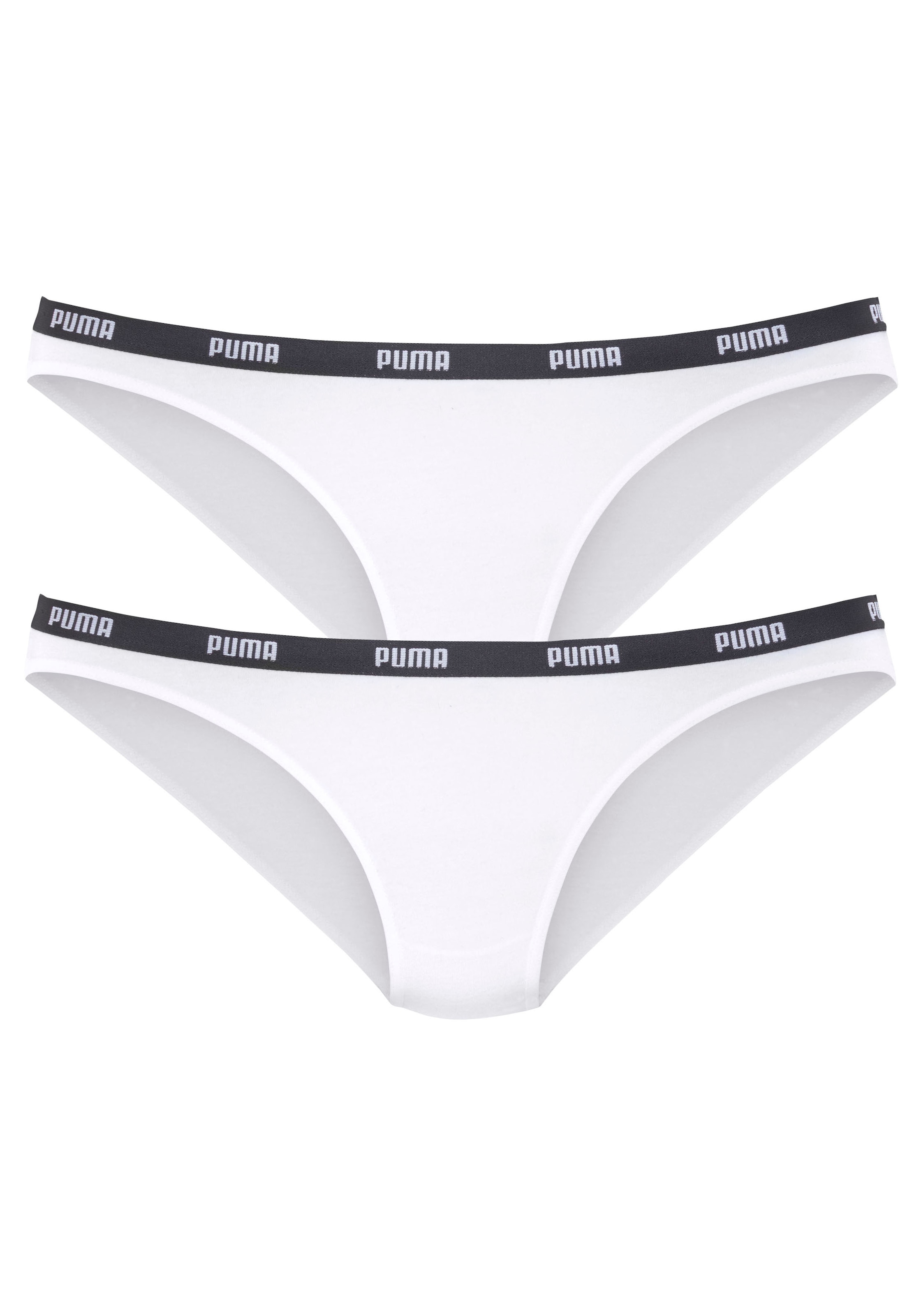 PUMA Bikinislip »Iconic« Packung, 2er-Pack, mit schmalem Logo-Webbündchen