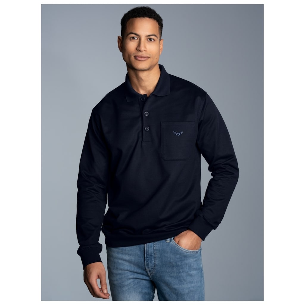 Trigema Sweatshirt »TRIGEMA Langarm Polo aus Sweat-Qualität«