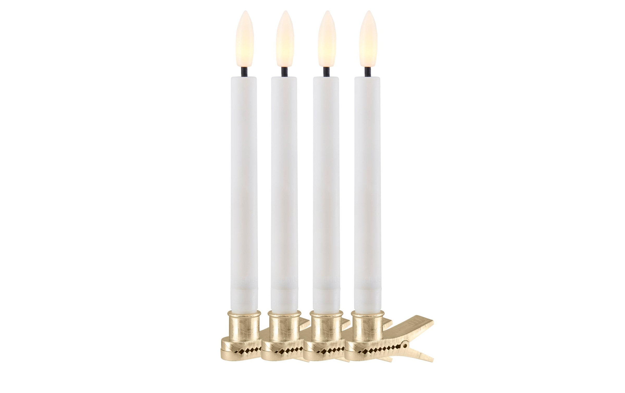 Sirius Christbaumkerzen »LED-Baumkerze Sille, 4er Set, Weiss«, 10 St.-flammig