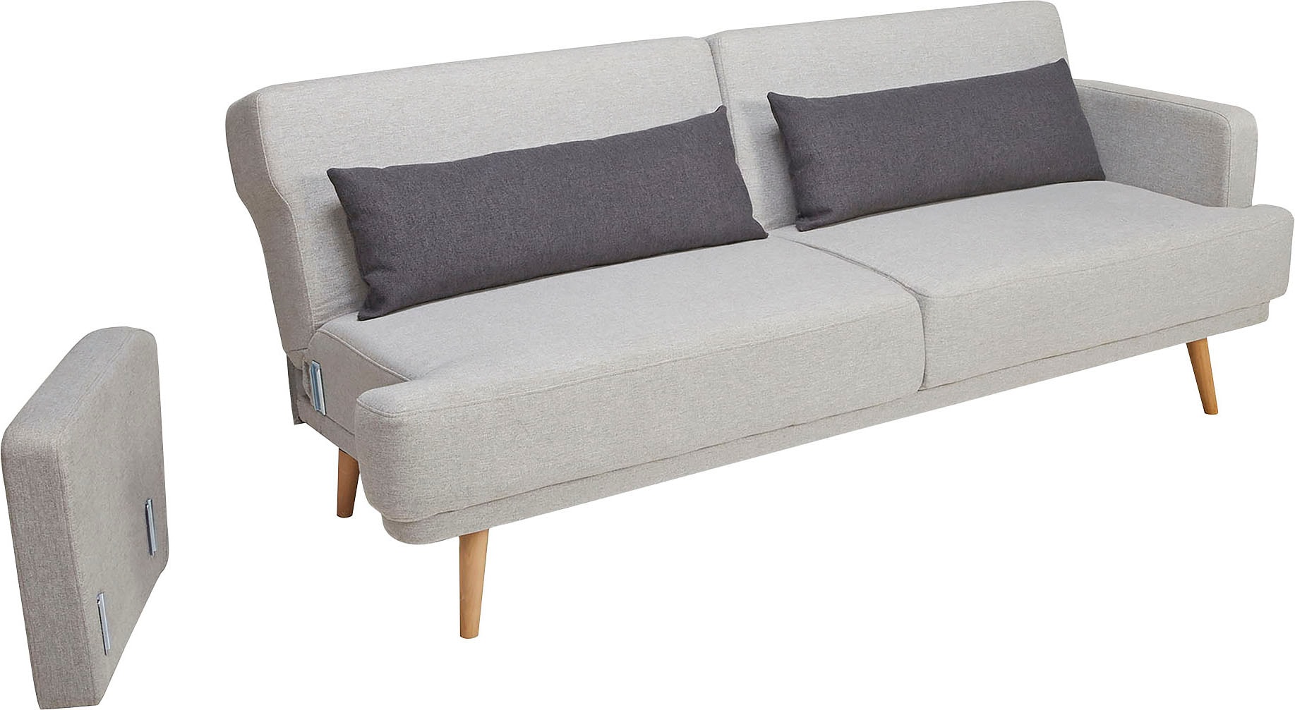 SalesFever Schlafsofa »Malmö - Komfortabler 2,5-Sitzer inklusive Zierkissen«, mit Schlaffunktion, Breite 214 cm