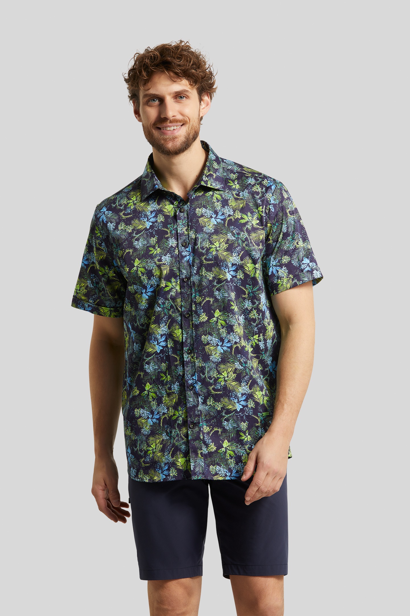 bugatti Businesshemd, mit einem grossen floralen Print kaufen