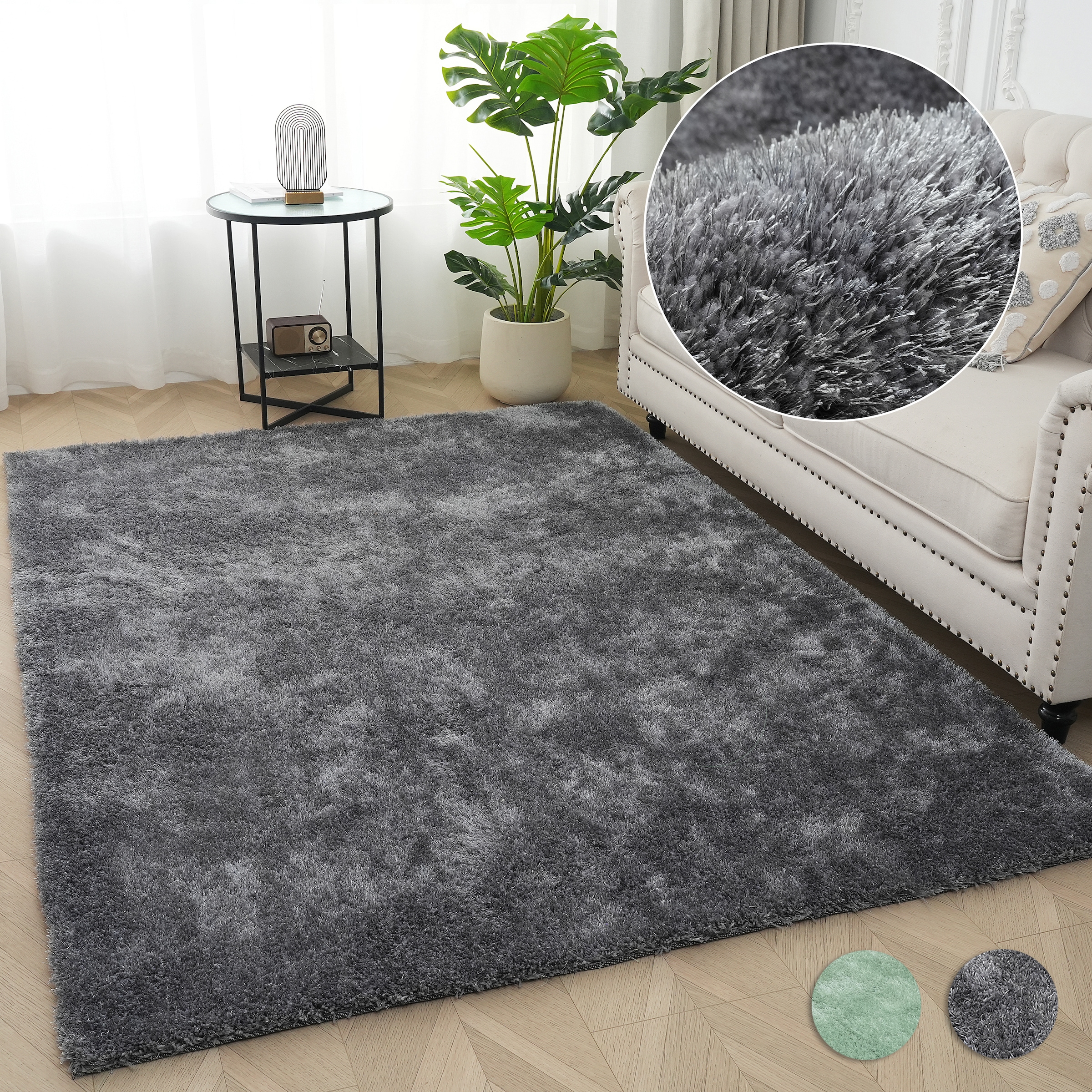 Bruno Banani Teppich »Dana Teppich, besonders weich und kuschelig, Kundenliebling«, rechteckig, 30 mm Höhe, uni, Mikrofaser Teppiche, Wohnzimmer, Schlafzimmer, Esszimmer