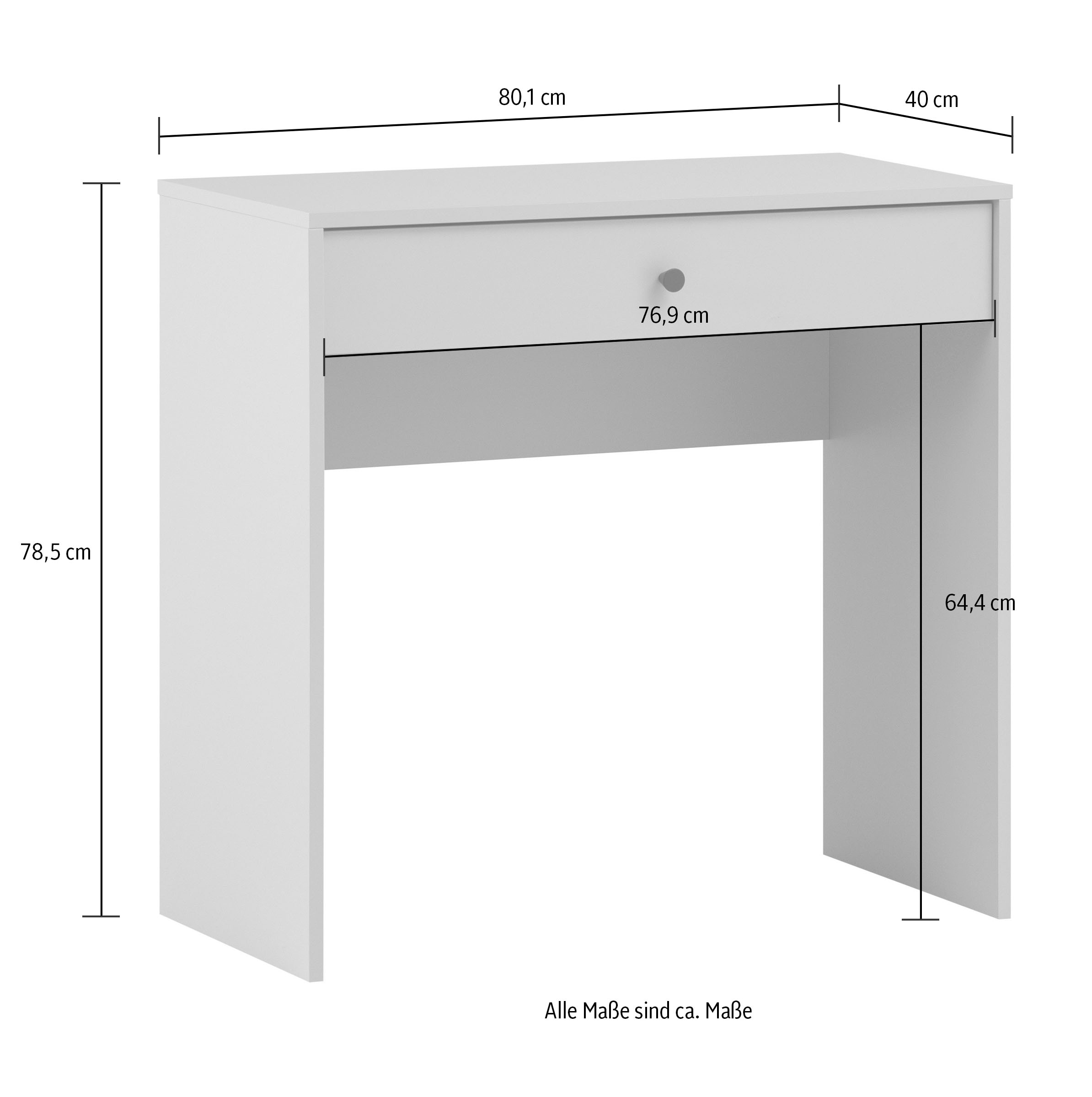 Schildmeyer Schminktisch »Smash, Breite 80 cm, Laptoptisch, Konsolentisch«, Schublade mit Teilauszug und hochwertigen Metallbeschlägen