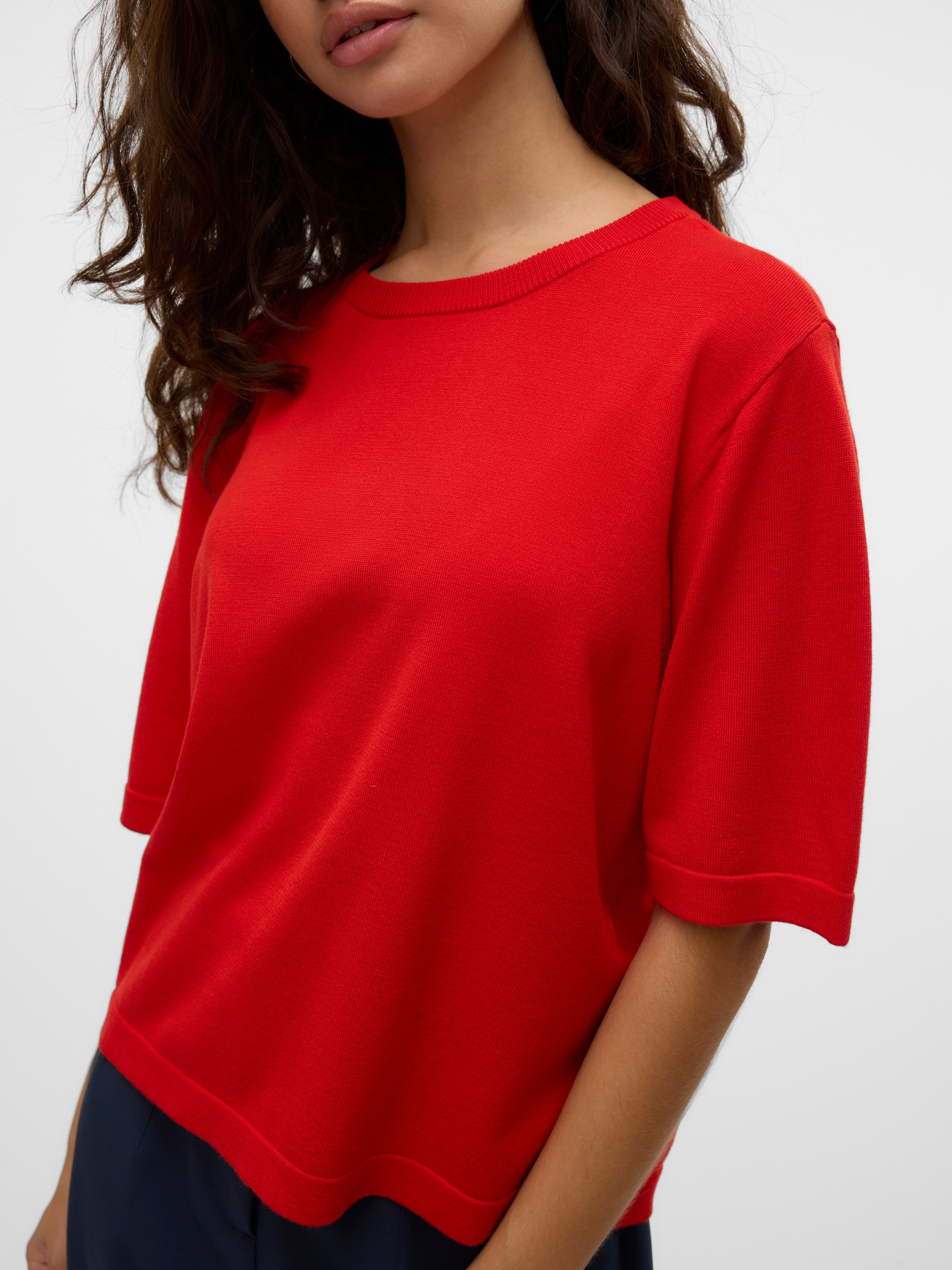 Vero Moda Kurzarmpullover »VMSILJE 2/4 O-NCK OVERSIZE PULL GA NOOS«