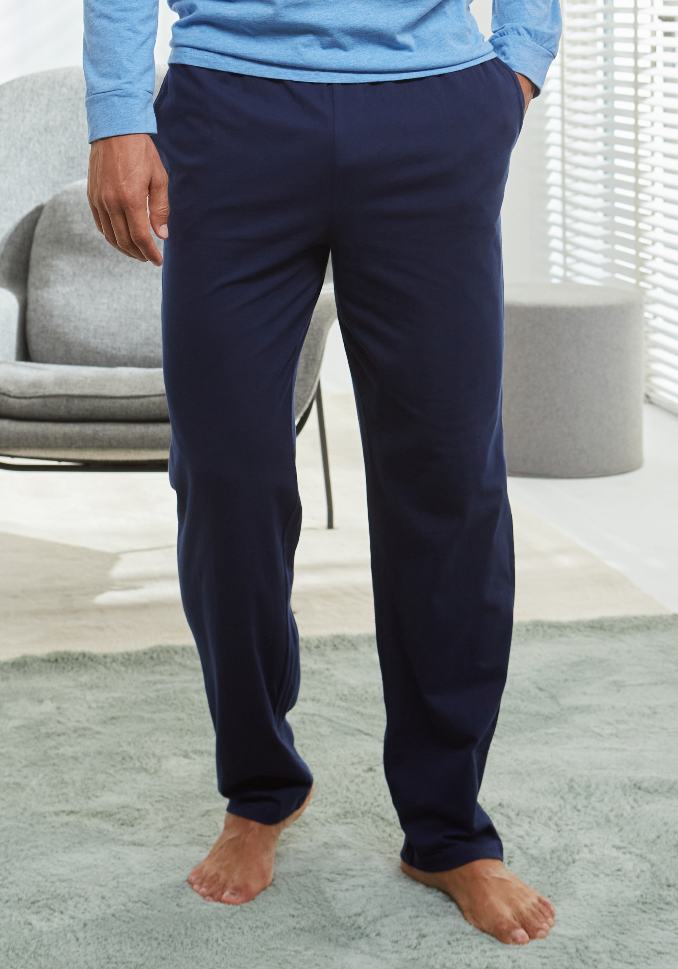 AUTHENTIC LE JOGGER Pyjama »Schlafanzug für Herren«, (2 tlg., 1 Stück), mit Knopfleiste
