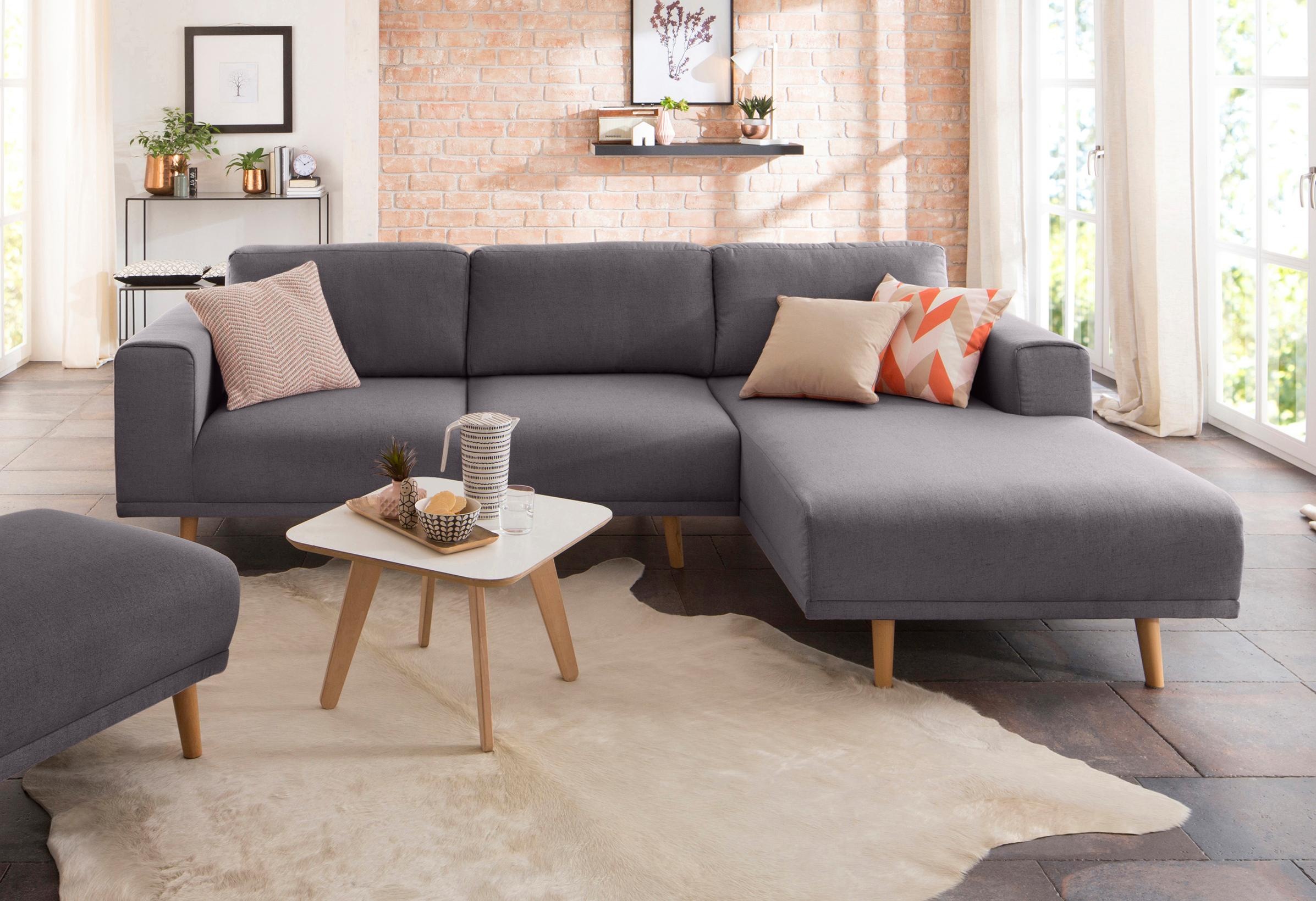Home affaire Ecksofa »Lasse L-Form«, im scandinavischen Stil mit Holzfüssen