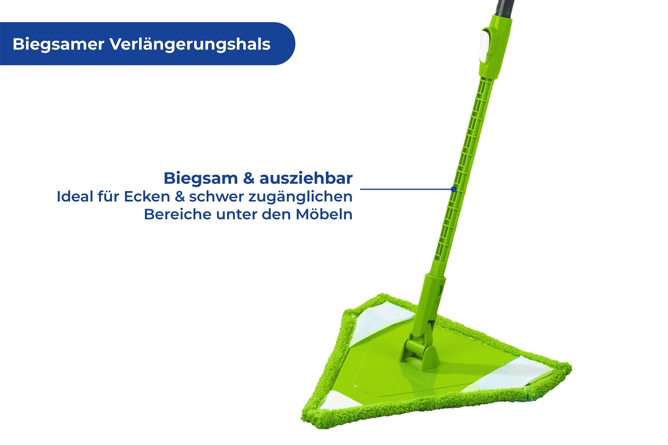 Maximex Bodenwischer-Set »Modell Triangel«, (Set), flacher Wischmopp, Mikrofaser, zur Reinigung von Ecken & Nischen