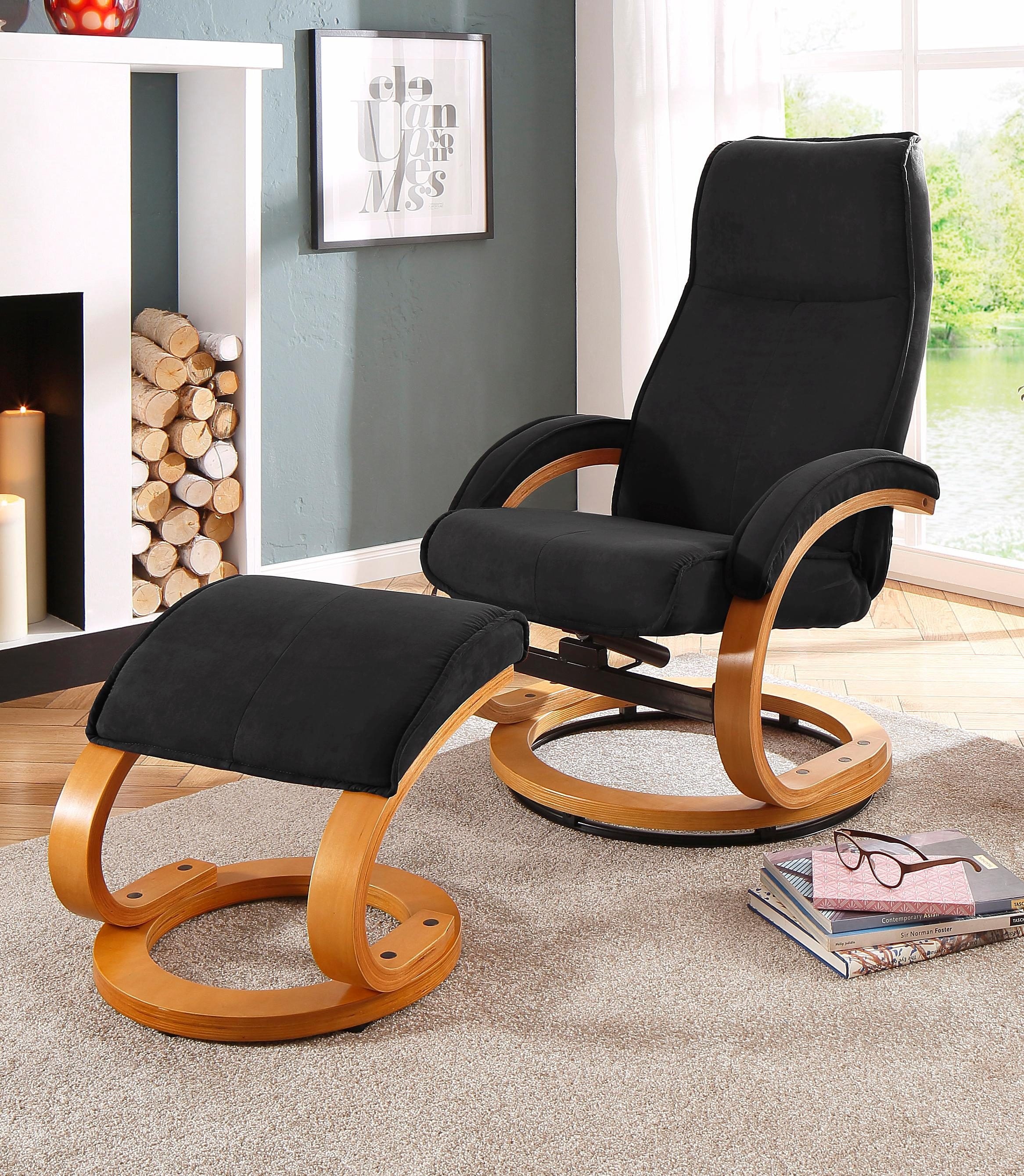 Home affaire Relaxsessel »Paris, TV-Sessel mit Hocker und manueller Liegefunktion«, (Set, 2 St., bestehend aus Sessel und Hocker), Dreh- und Kippfunktion