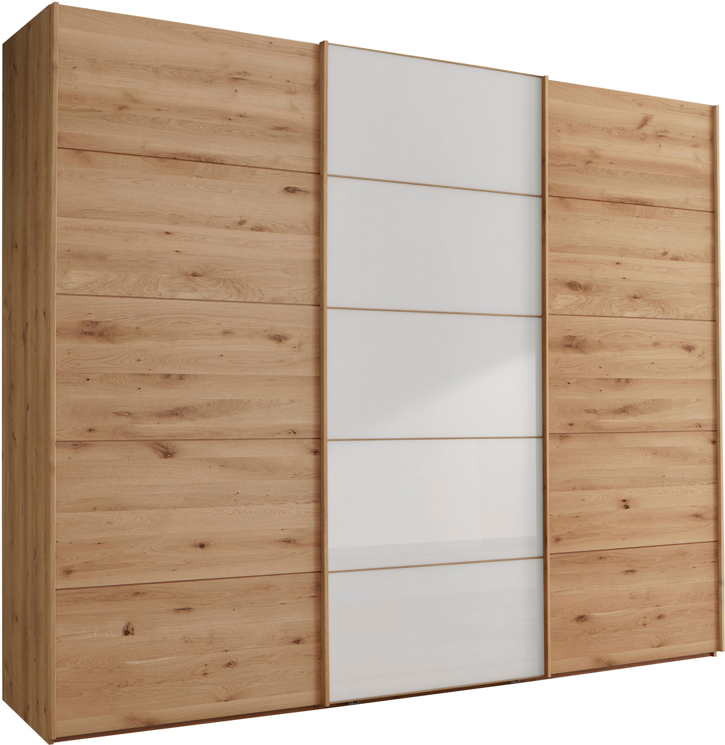 WIEMANN Schwebetürenschrank "Cardiff" mit massiven Holztüren und Glas