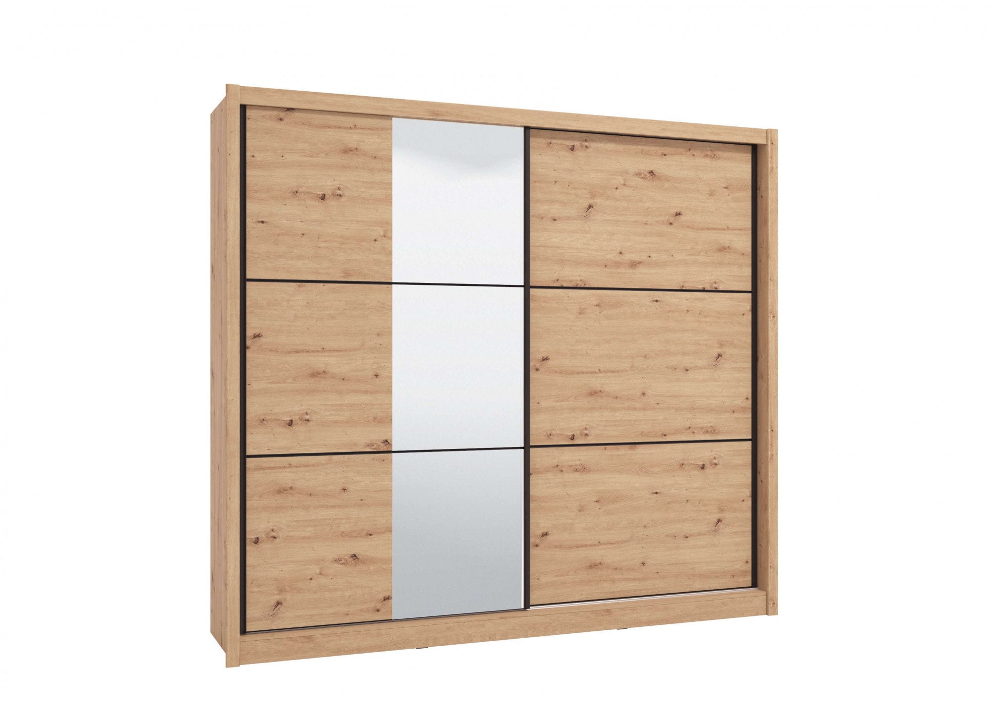 INOSIGN Schwebetürenschrank »Navara Kleiderschrank mit Spiegel Wäscheschrank Garderobe«, Kleiderschrank mit Spiegel, FSC®-zertifiziert, 242,5x215,5x61cm