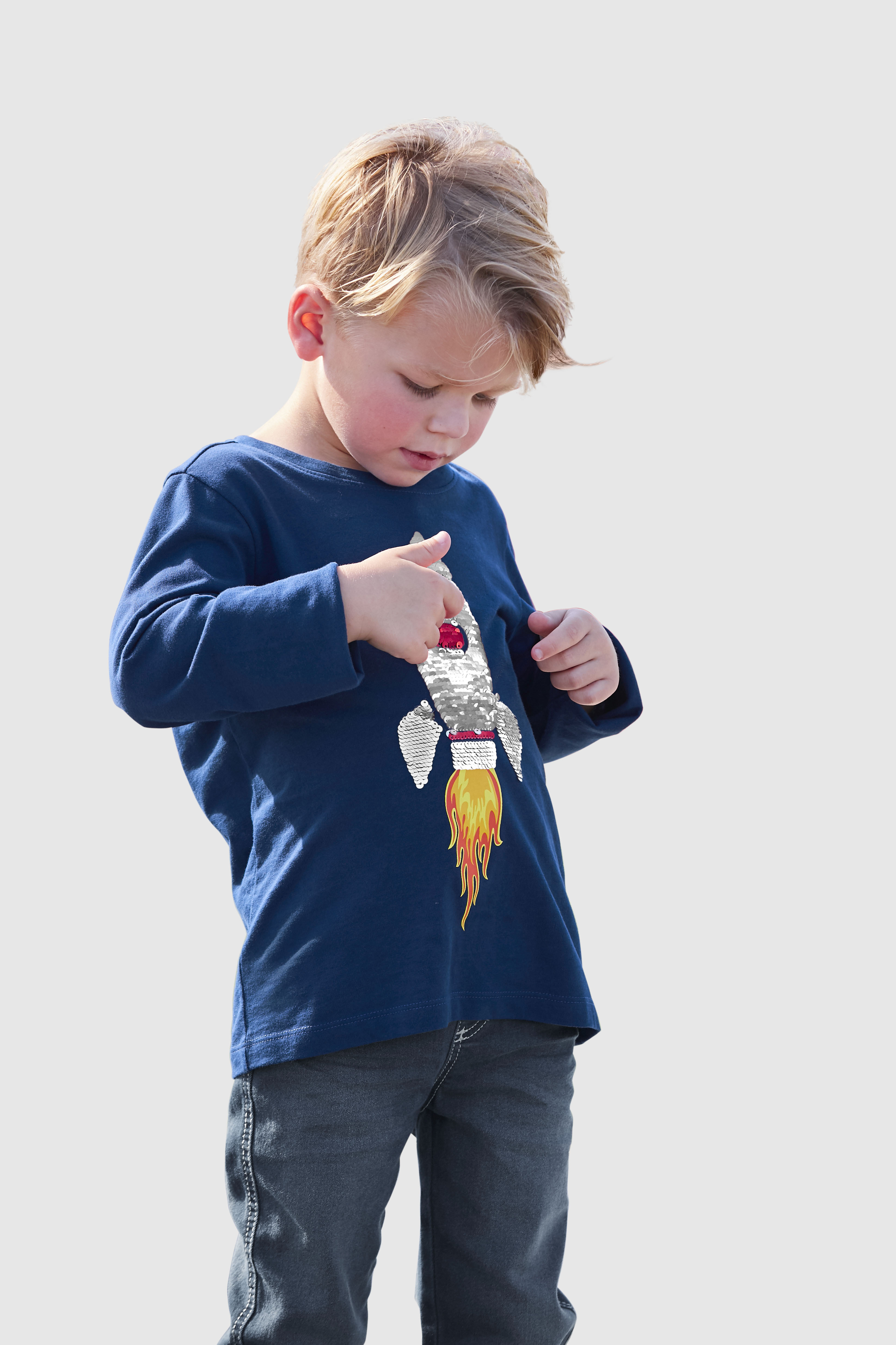 Langarmshirt »Rakete aus Wendepailletten«