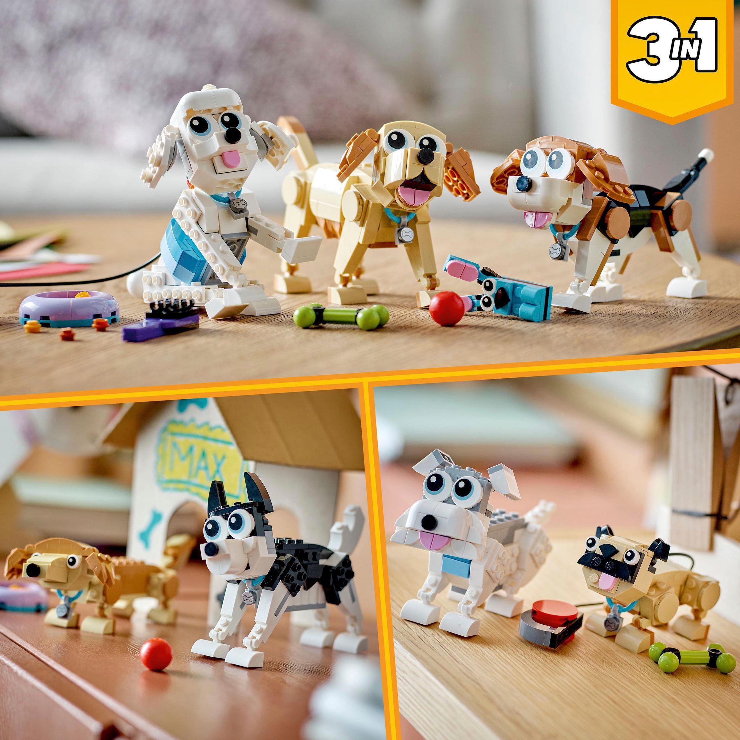 LEGO® Konstruktionsspielsteine »Niedliche Hunde (31137), LEGO® Creator 3in1«, (475 St.)